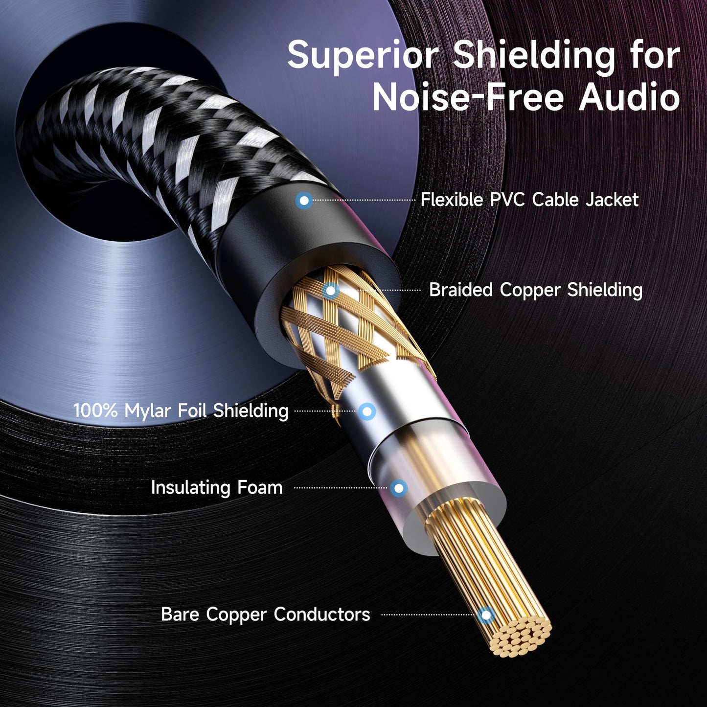 Cable Matters - Paquete de 2 cables de subwoofer blindados - 1,8 m, cable RCA, cable de audio coaxial digital para subwoofer LFE, sistemas de cine en casa y más