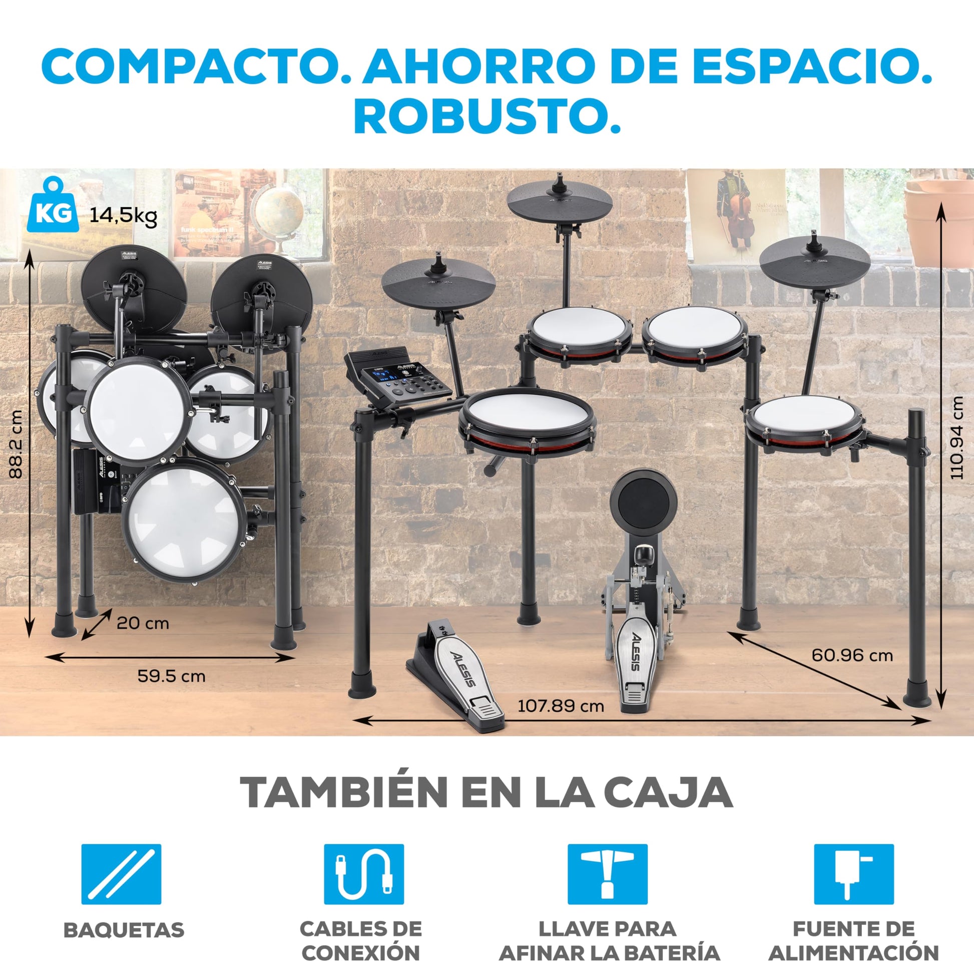 Kit Batería Electrónica Alesis Nitro Max Negra con Parches Malla y Bluetooth