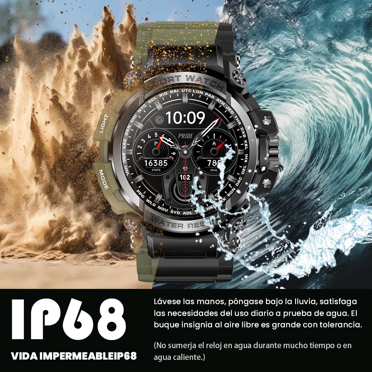 EASYTAO Smartwatch de Natación Impermeable IPX68, Reloj Inteligente de Llamada Bluetooth, Pantallas HD(360 * 360) con Monitor de Frecuencia Cardíaca/Oxígeno en Sangre/Presión Arterial, GPS