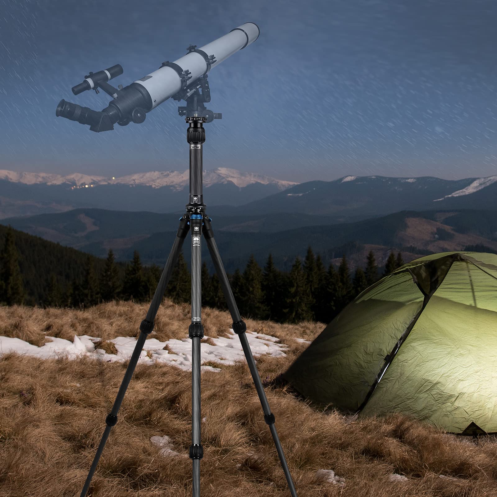 Trípode de Fibra de Carbono SIRUI AM-254 Negro con Columna Central de Dos Secciones para Cámara