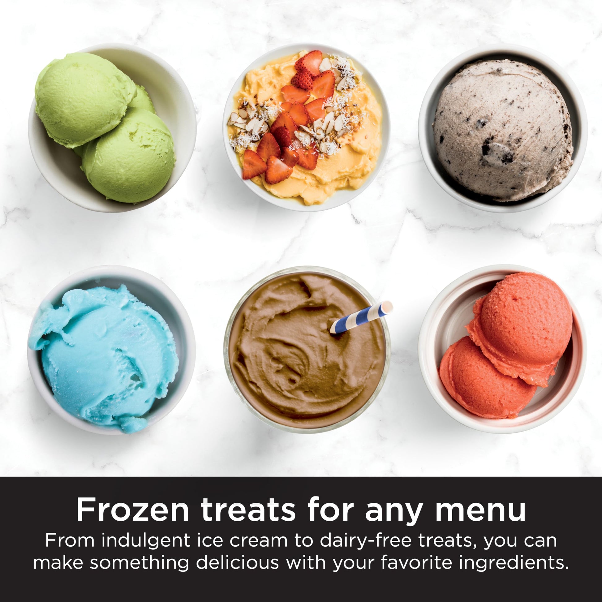 Máquina para Hacer Helados Ninja Plateada con 7 Programas y 2 Recipientes