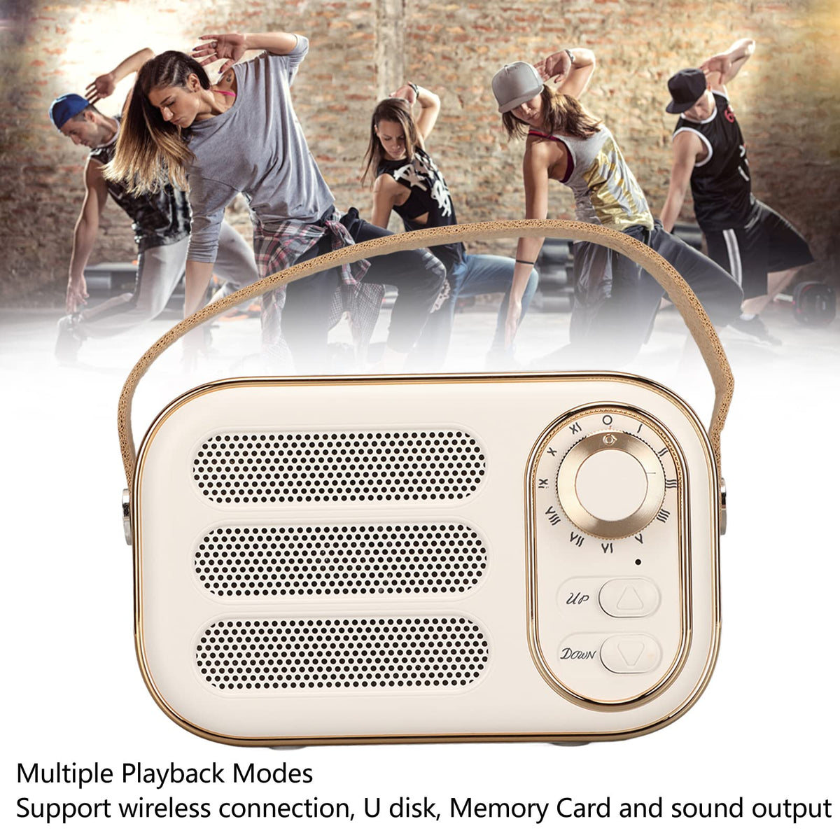 Altavoz Bluetooth GUPE Blanco Compacto Vintage Inalámbrico para Viajes
