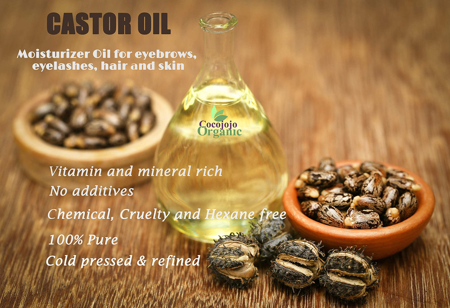 Castor Oil 32 oz USDA Organic Certified Cold-Pressed, 100% Pure, Hexane-Free Castor Oil - Ricinus Communis Moisturizing For Dry Skin Hair Care Eyelash