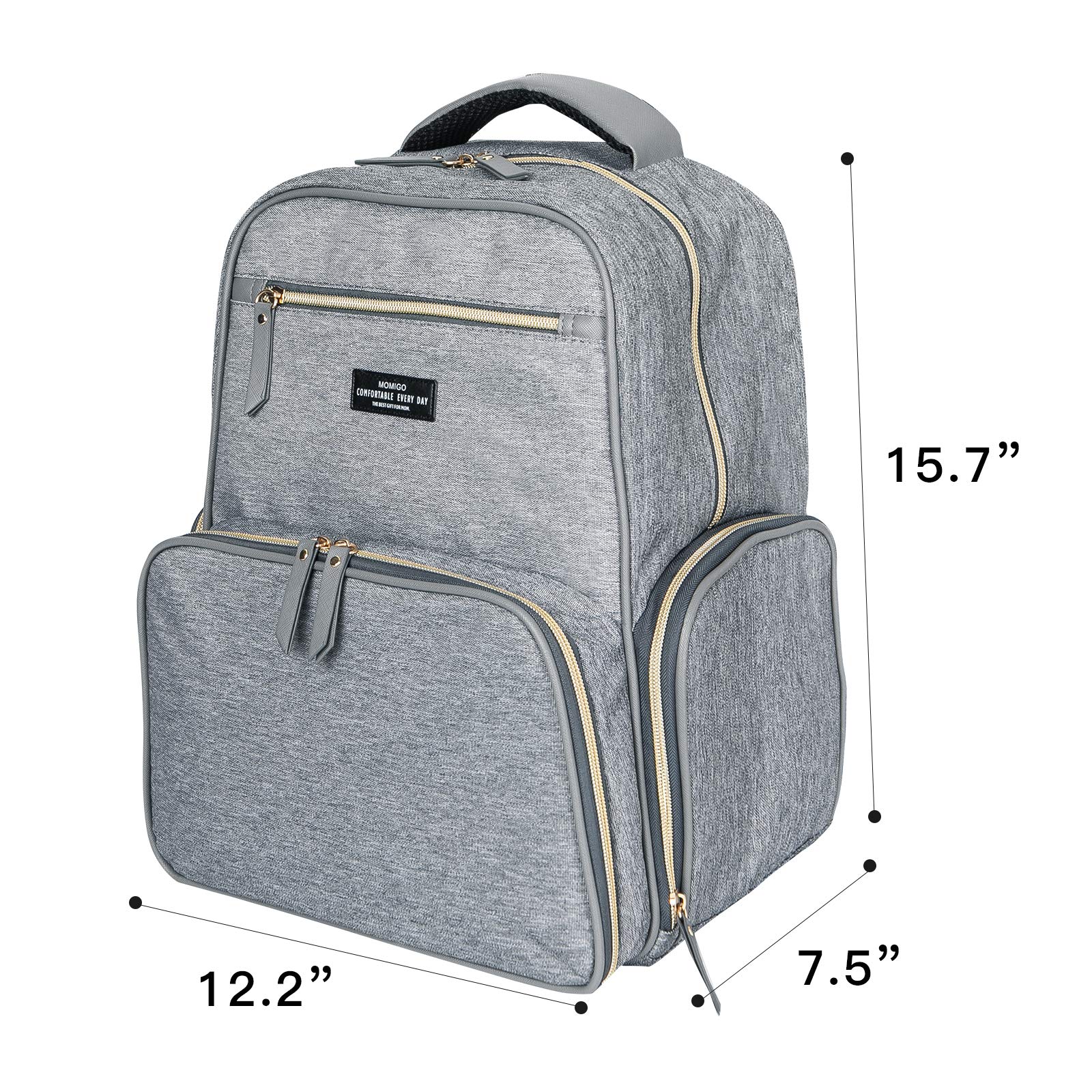 Mochila de extracción de leche para pañales, mochila multifunción para trabajo al aire libre con bolsillo aislante, gris, L