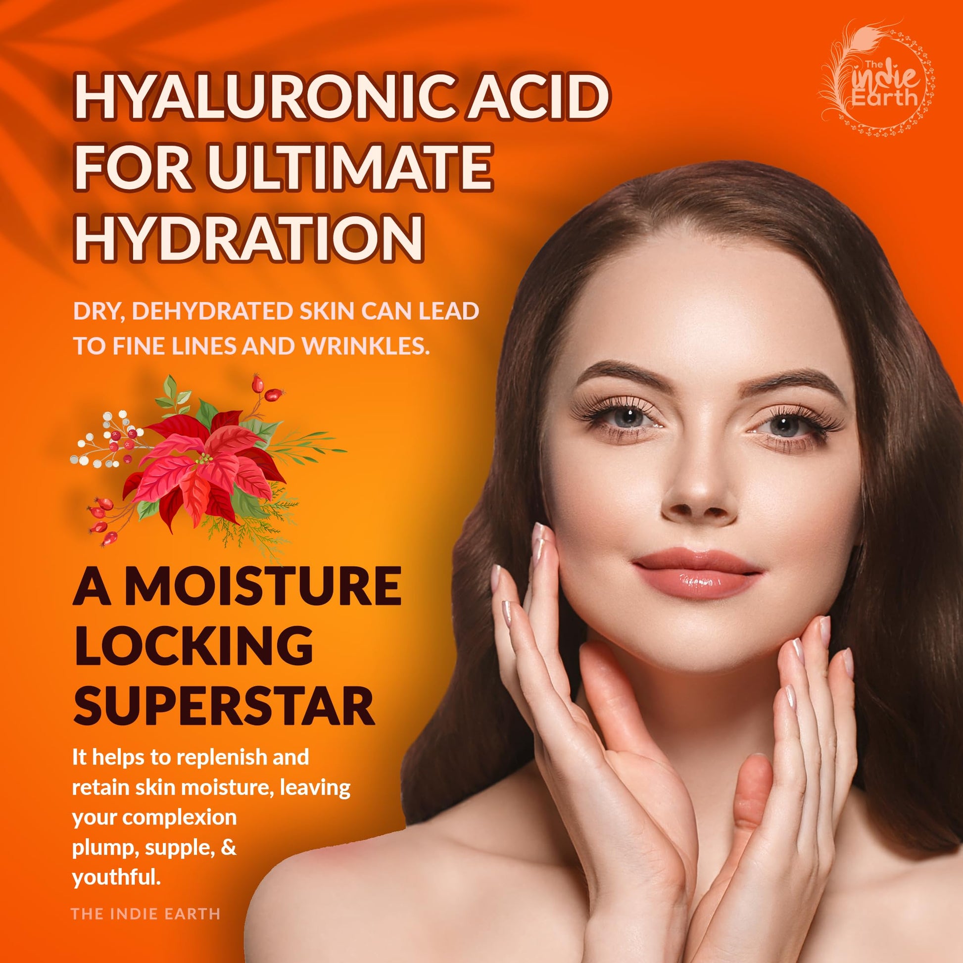 The Indie Earth Suero con vitamina C al 20%: fórmula avanzada antienvejecimiento e iluminadora con glutatión, ácido hialurónico, ácido ferúlico, cúrcuma, rosa mosqueta y espino amarillo para mejora