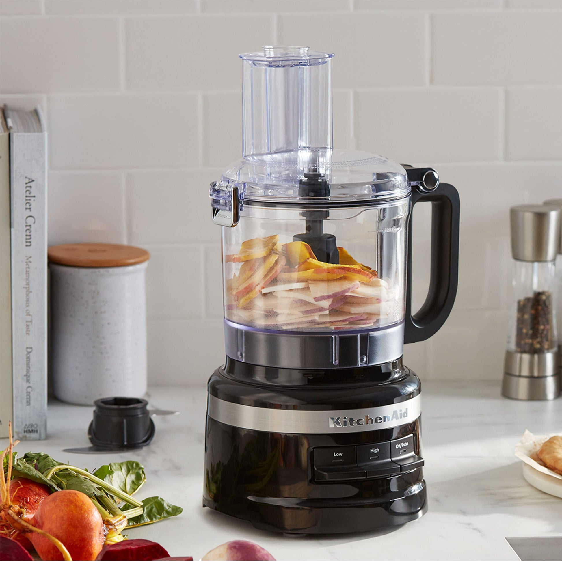 KitchenAid KFP0718OB 7-Cup Food Processor Chop, Puree, Shred and Slice - Onyx Black