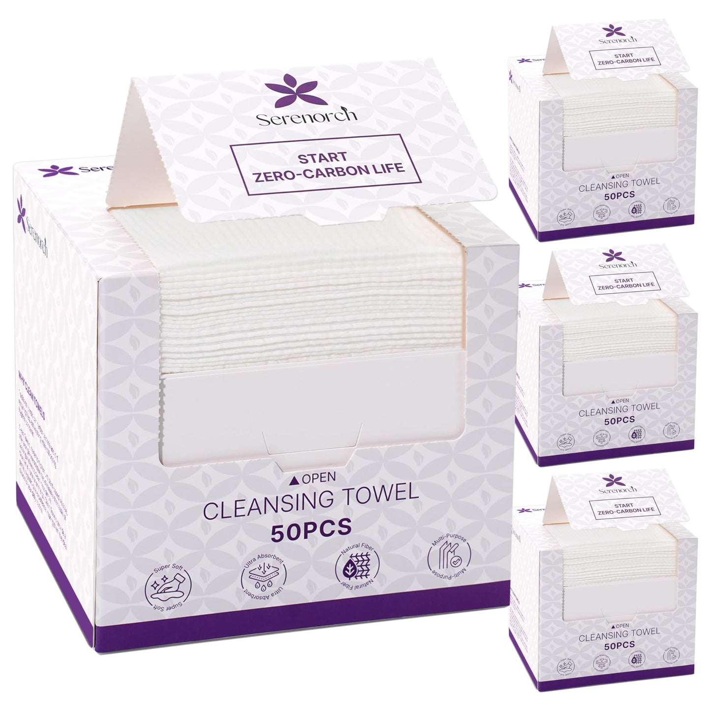 Serenorch Toallas faciales desechables, 10 x 12 pulgadas, toallitas secas para quitar maquillaje ultrasuave, 400 unidades