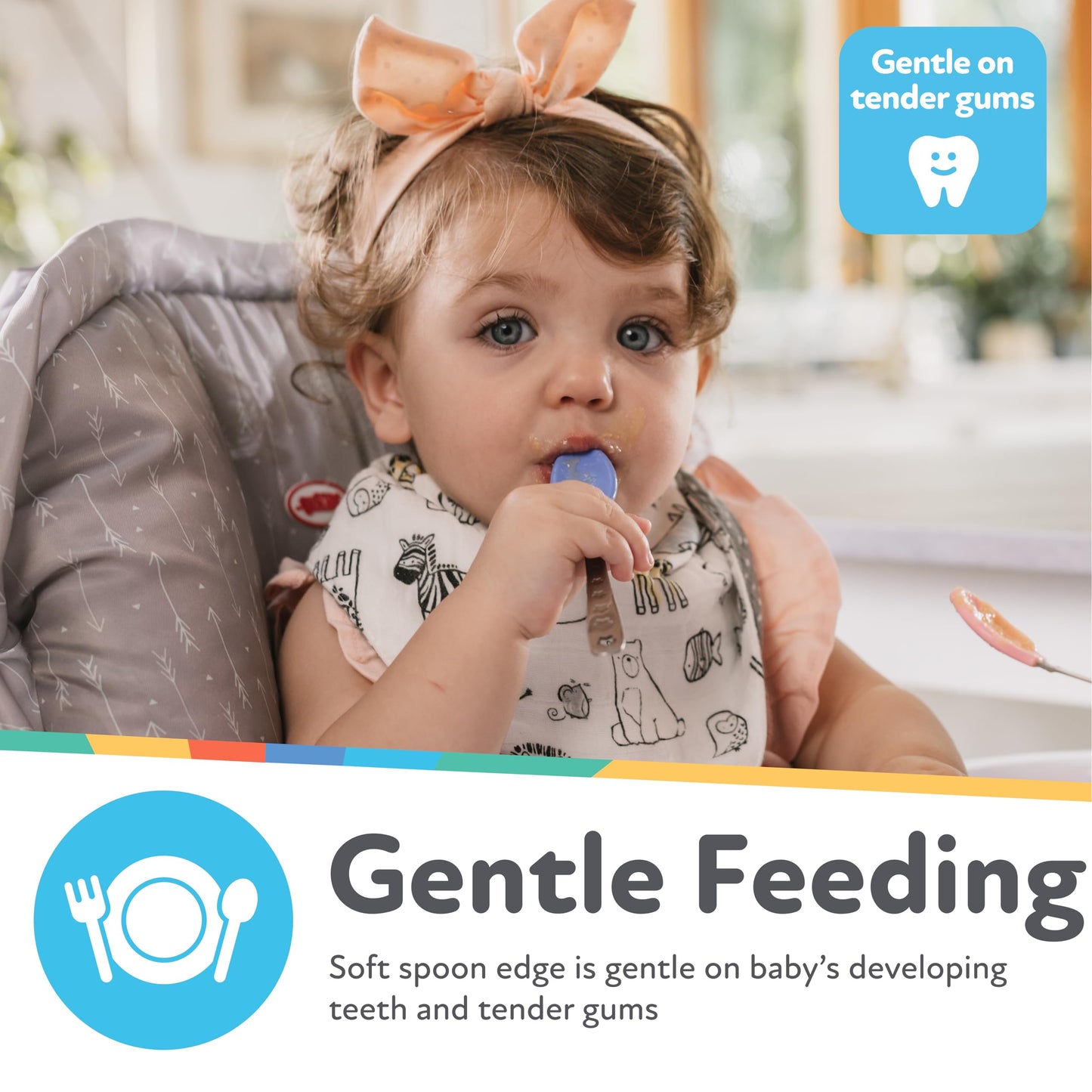 Cucharas de Alimentación Nuby 2 en 1 seguras para Bebé
