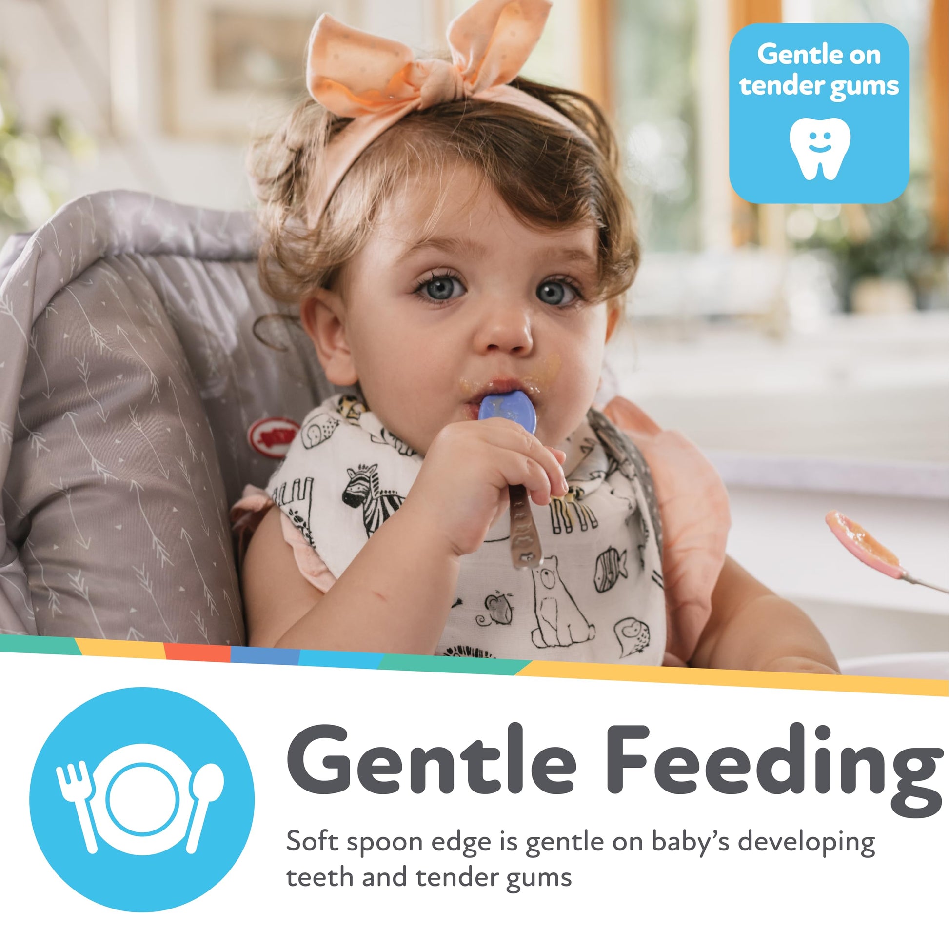 Cucharas de Alimentación Nuby 2 en 1 seguras para Bebé