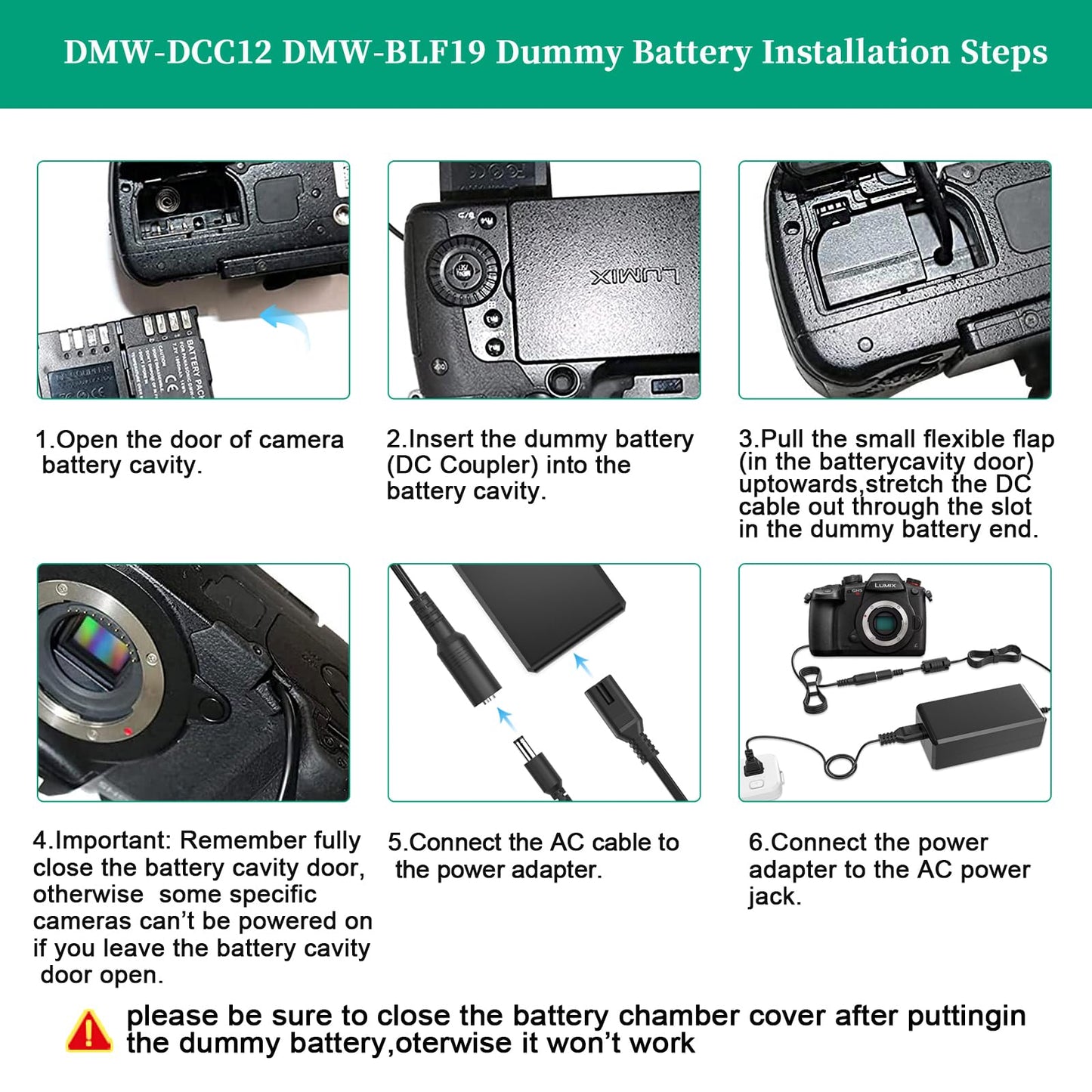 Gonine AC Adapter DMW-AC8 Plus DC Coupler DMW-DCC12 for PANASONIC DMC-GH3 DMC-GH4 DMC-GH3K DMC-GH4K Digital Camera