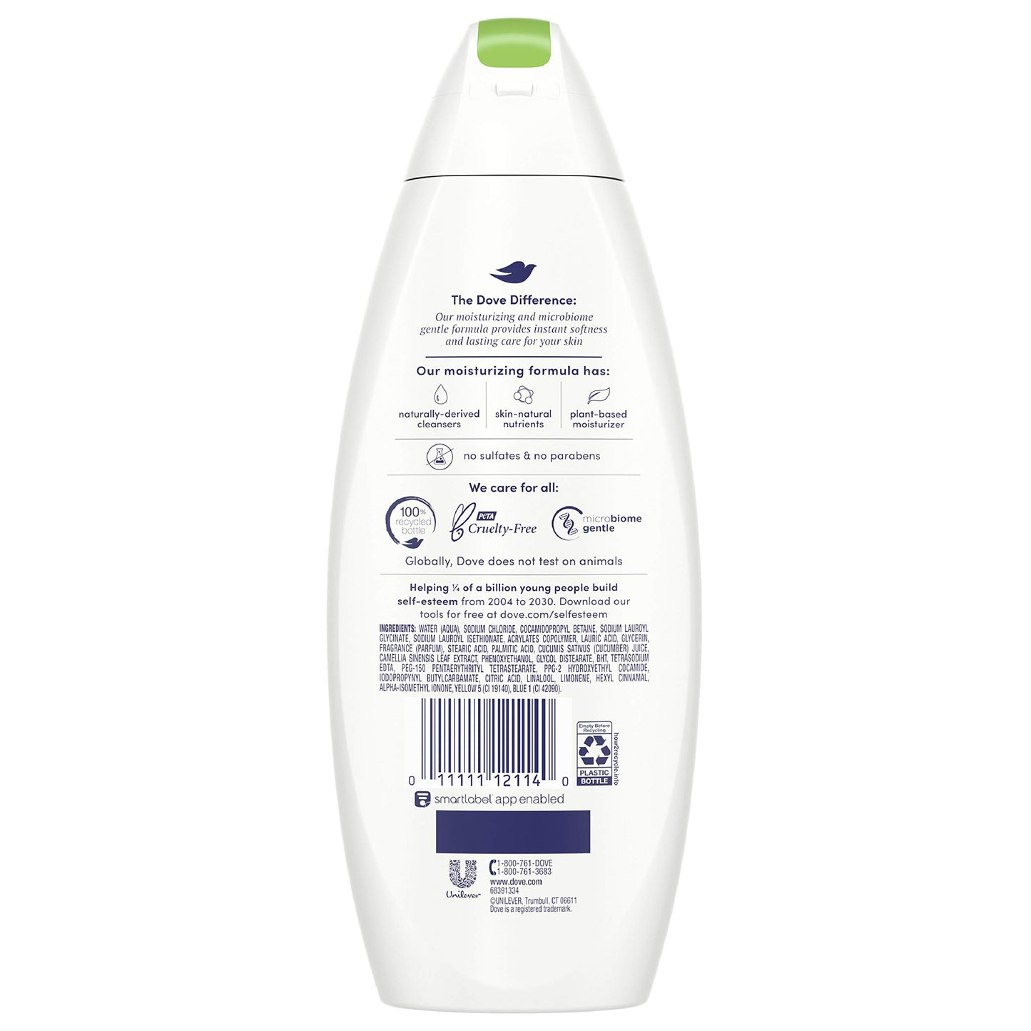 Go Fresh Cool Moisture Body Wash with Nutrium Moisture Cucumber&Green Tea Scent by Dove for Unisex - 12 oz Body Wash