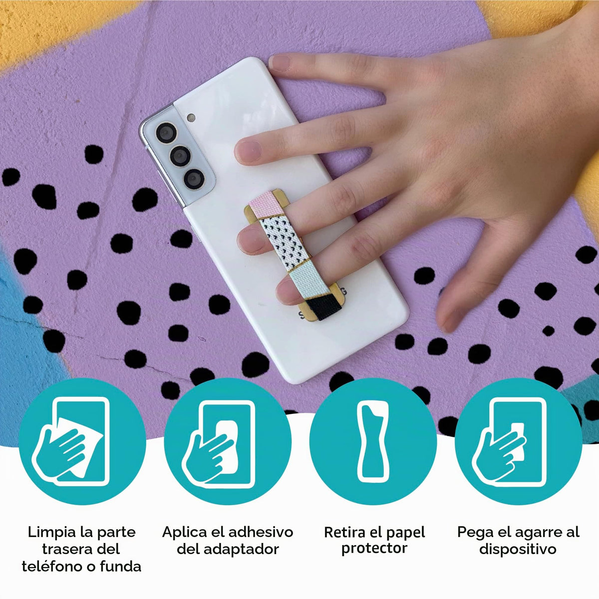 Agarre Universal para Teléfono Hello Kitty LOVEHANDLE Negro Compatible con Carga Inalámbrica