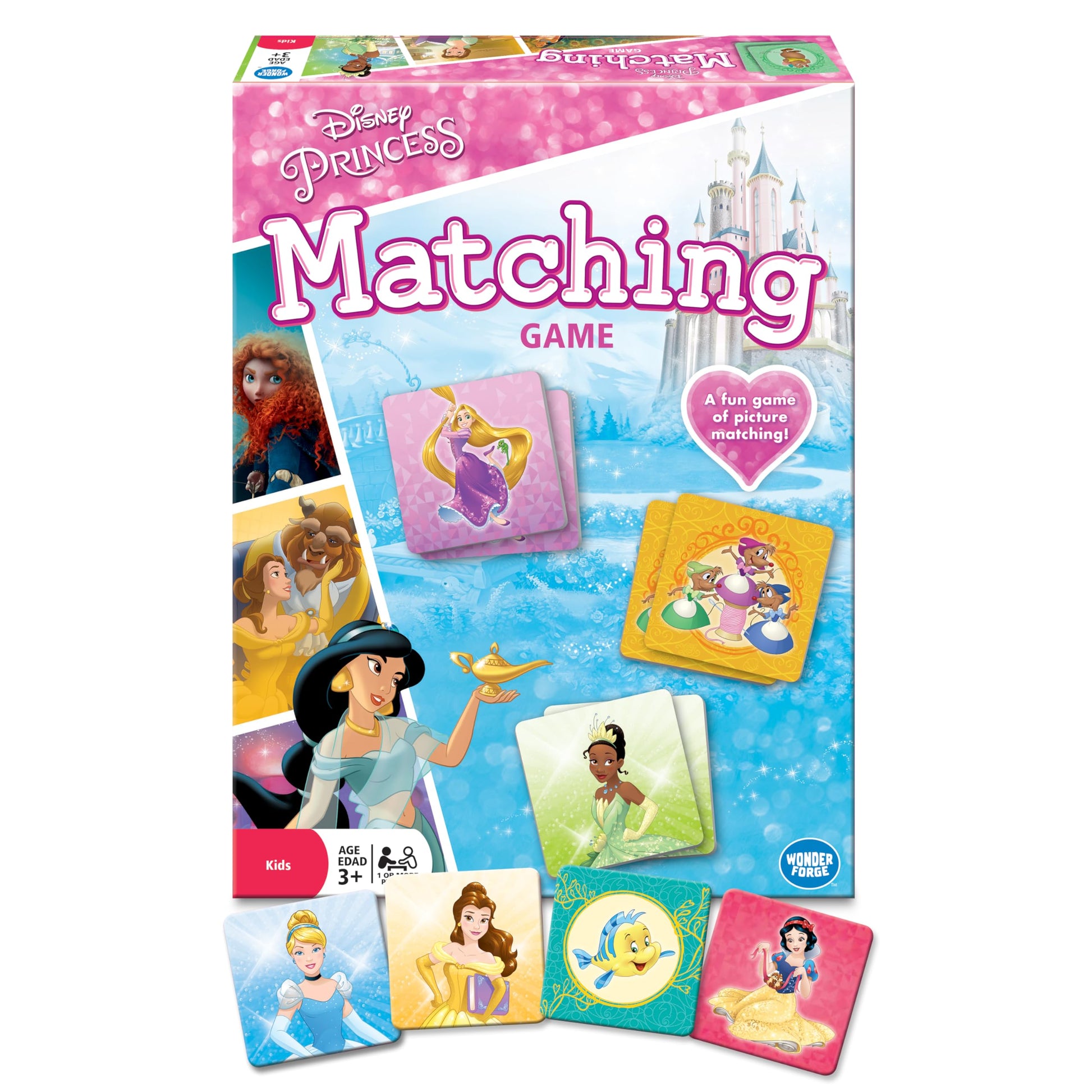 Disney- Memoria de Princesas Disney, juego de mesa