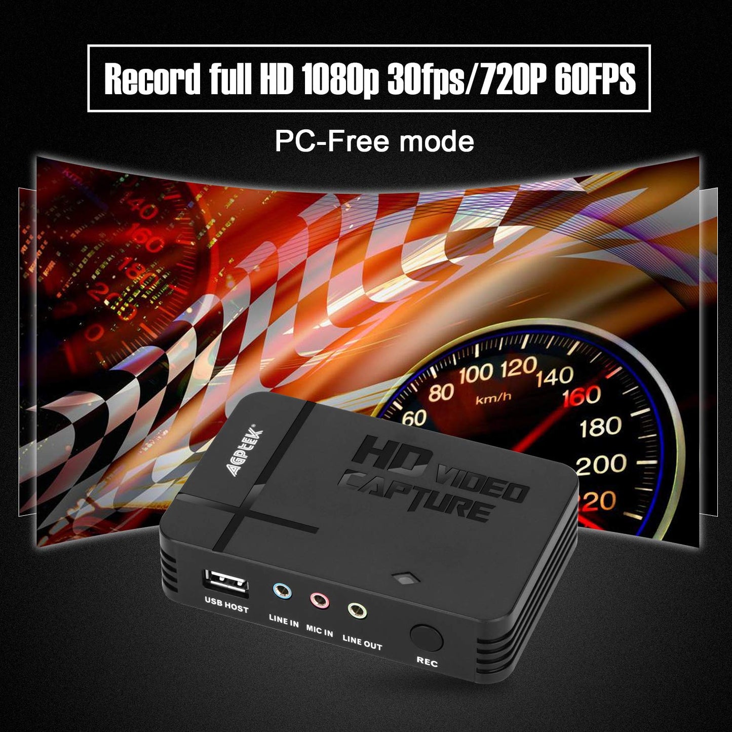 AGPtek HD Game Capture Captura de Video en HD 1080P Grabadora HDMI/YPBPR Xbox 360 y una / PS3 PS4 2016 VERSIÓN MÁS Nueva