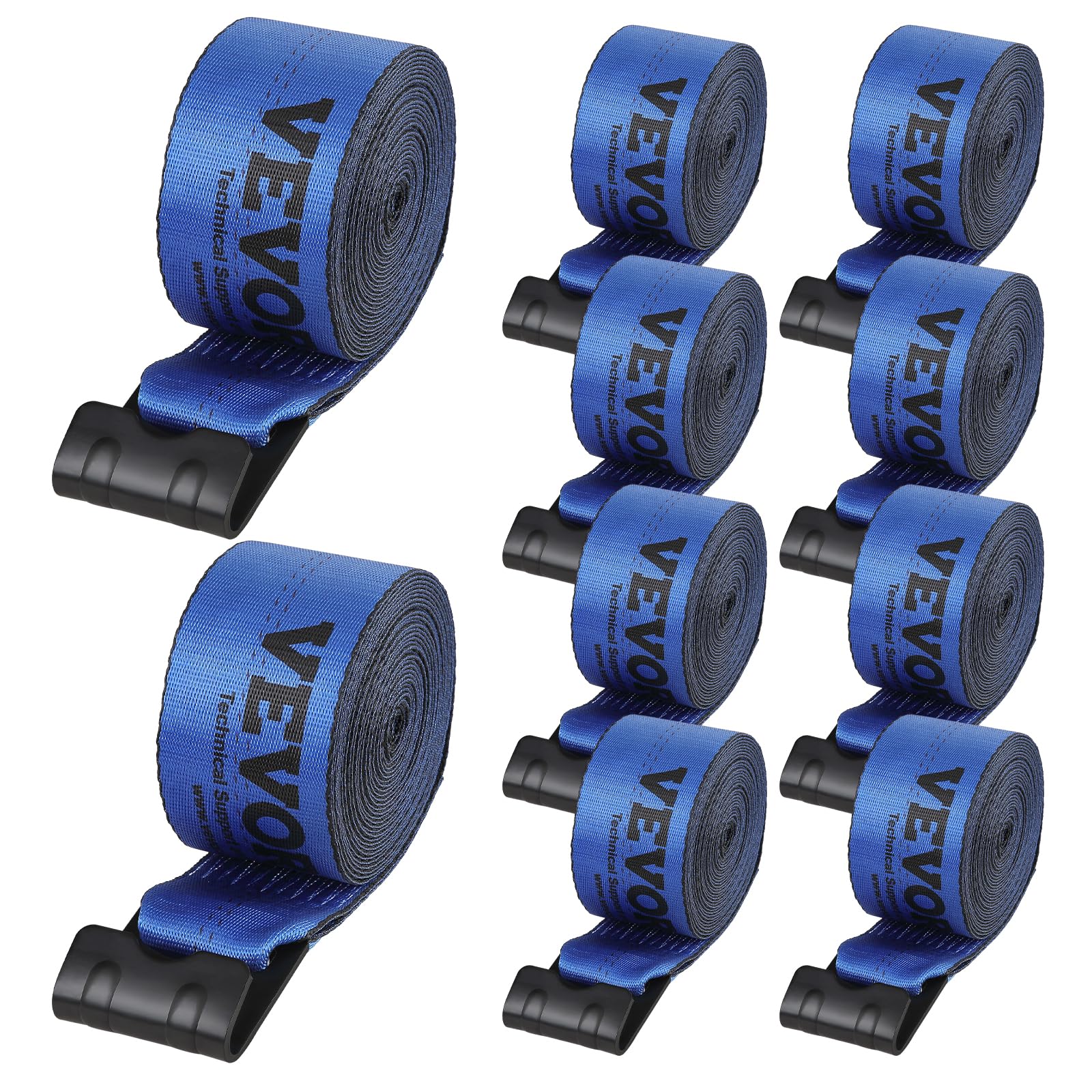 VEVOR - Correas para camión, 4 x 30 pies, Amarre Resistente con Ganchos Planos de 18 Libras, Resistencia a la Rotura, WLL# 6000 Libras, Correas de Carga amarradas para Camas Planas, Camiones,