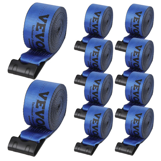 VEVOR - Correas para camión, 4 x 30 pies, Amarre Resistente con Ganchos Planos de 18 Libras, Resistencia a la Rotura, WLL# 6000 Libras, Correas de Carga amarradas para Camas Planas, Camiones,