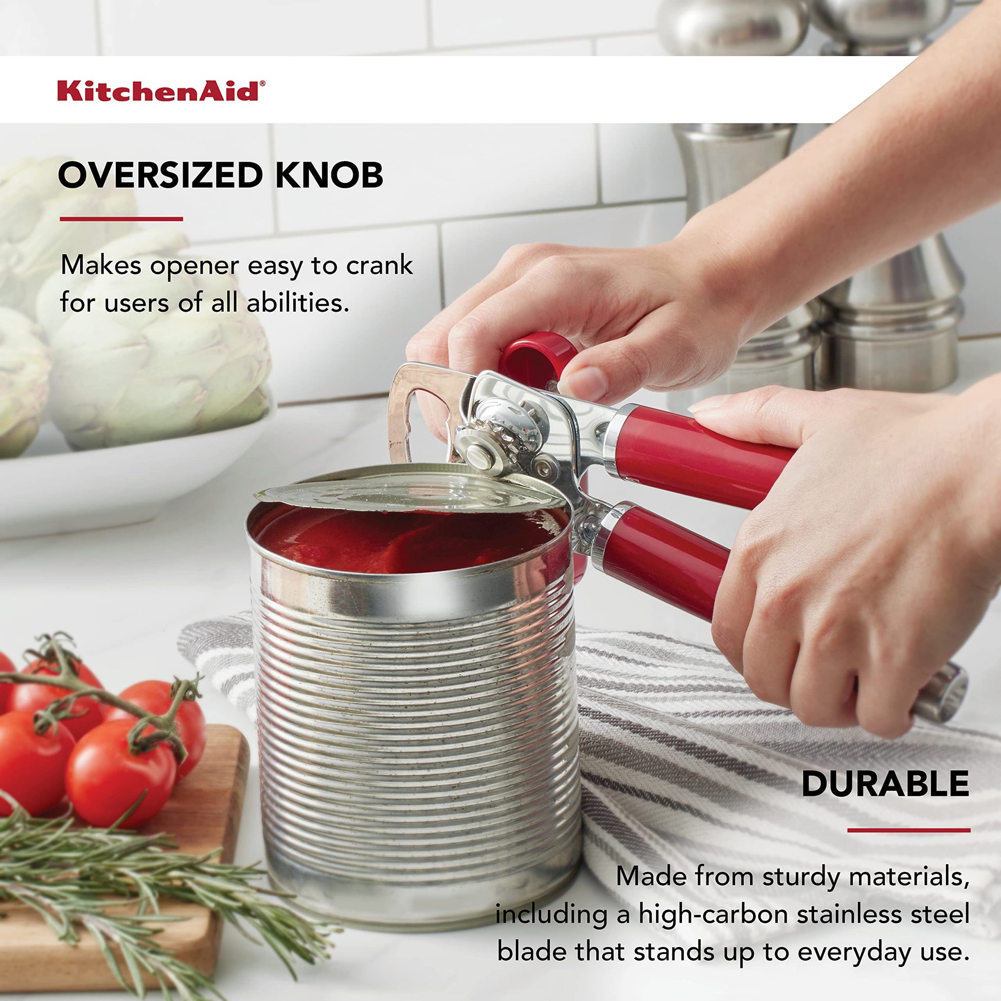 KitchenAid KO199OHERA - Abrelatas multifunción gourmet, talla única, color rojo mate