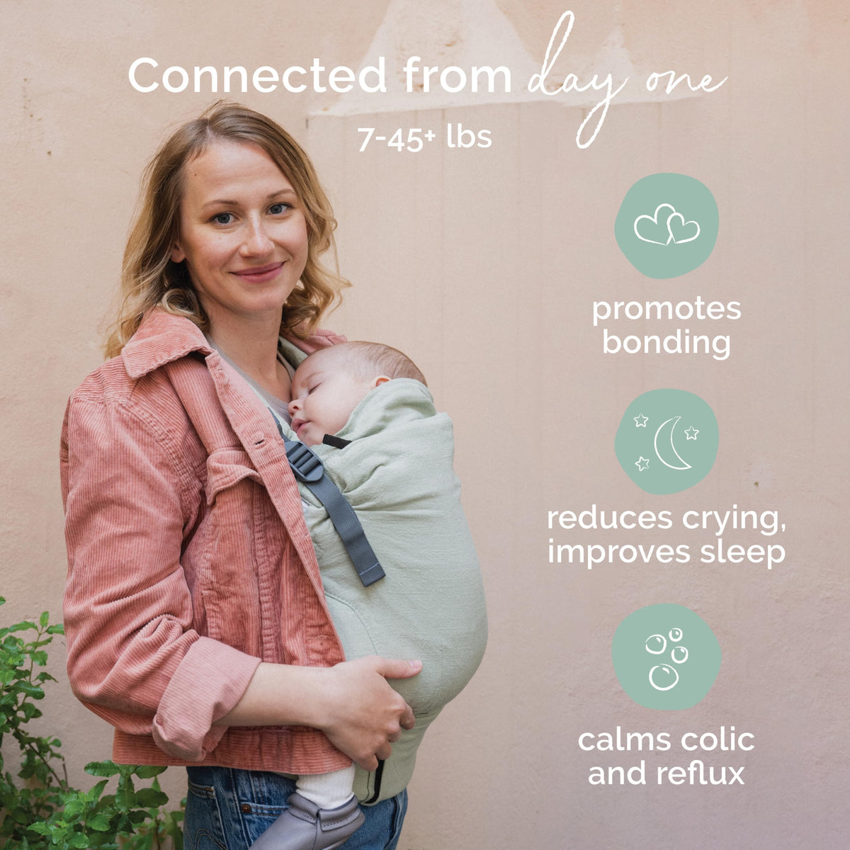 Boba X - Portabebés para recién nacidos a niños pequeños, mezcla de lino transpirable, certificado para cadera saludable, ligero, tamaño pequeño a grande 7-45 libras, portabebés microajustable desde