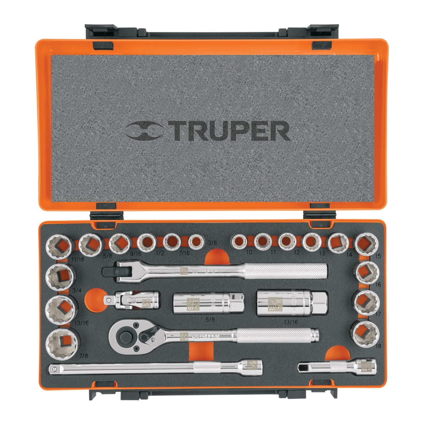 Juego de Autoclé Truper JD-3/8X26MP Mixto de 26 Piezas 3/8 Pulgadas