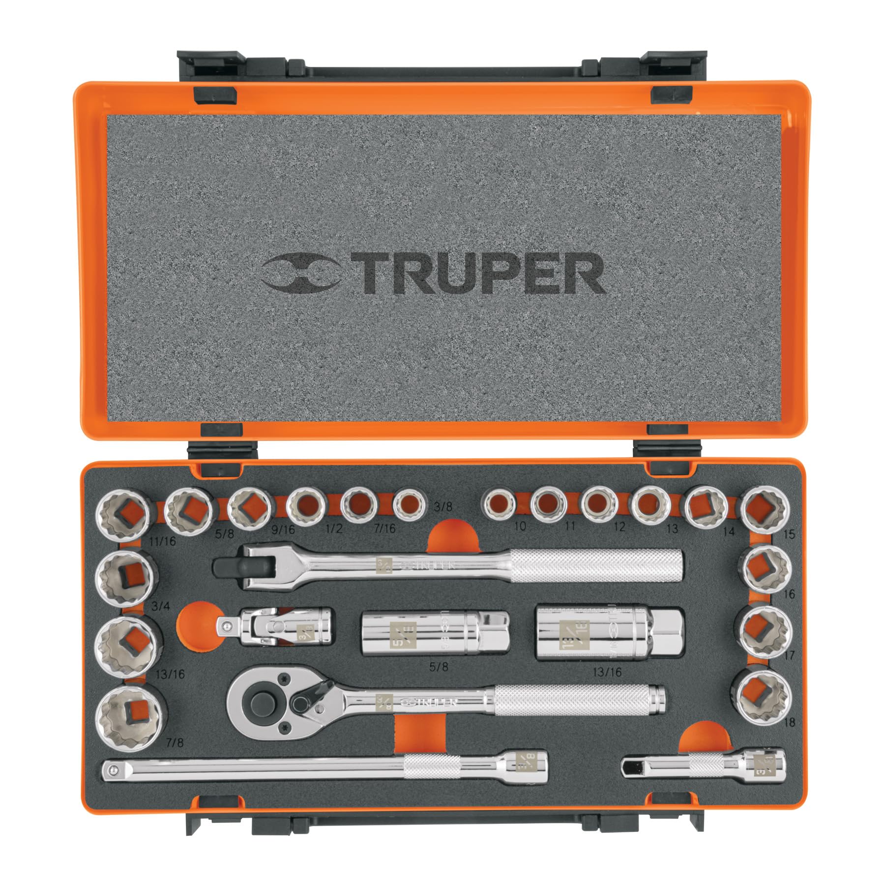 Juego de Autoclé Truper JD-3/8X26MP Mixto de 26 Piezas 3/8 Pulgadas