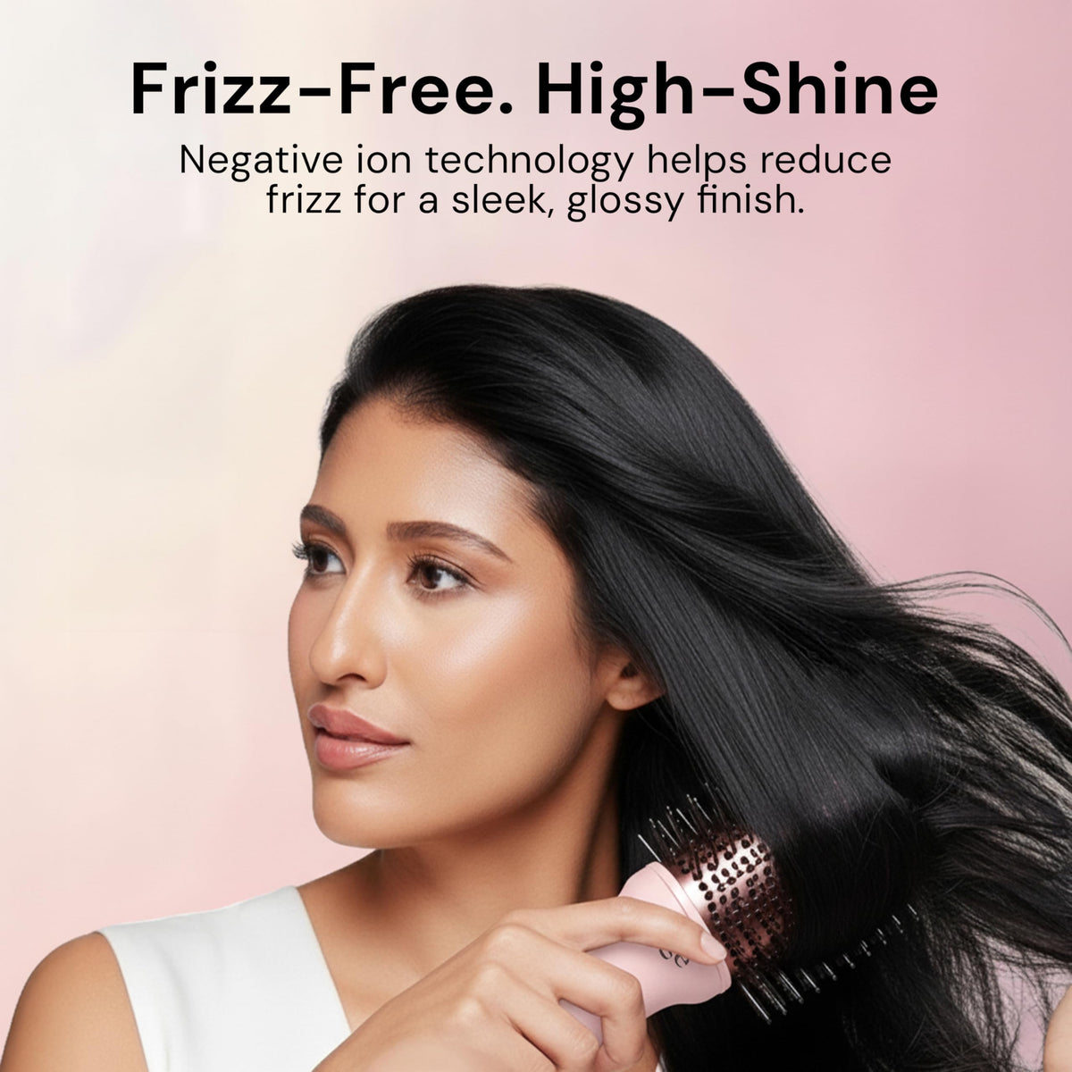 Cepillo Secador de Titanio L'ANGE HAIR Blush 2 en 1 para Cabello Suave y sin Frizz