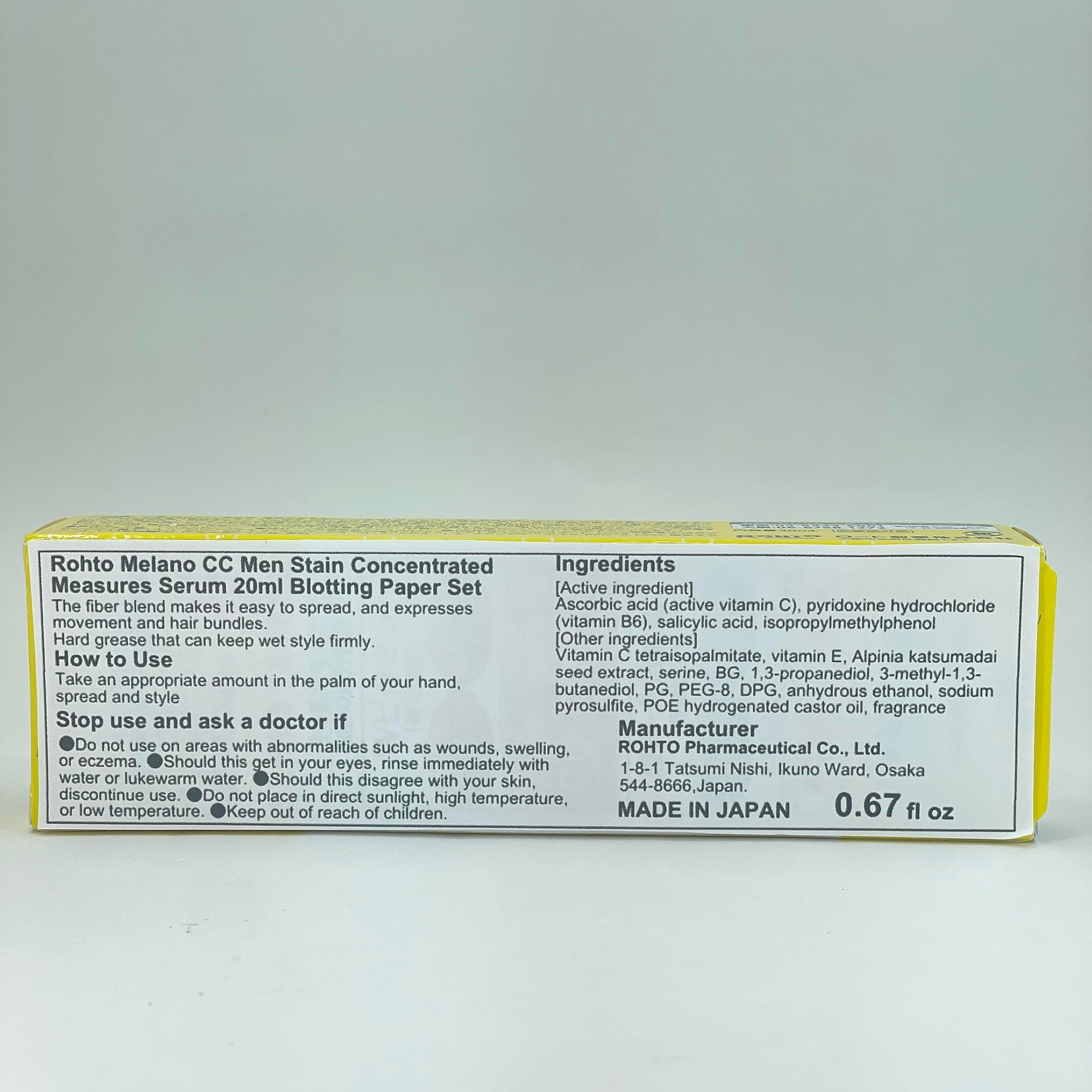 Rohto Melano CC Men Medicinal Stain Concentrated Measures Serum 20 ml