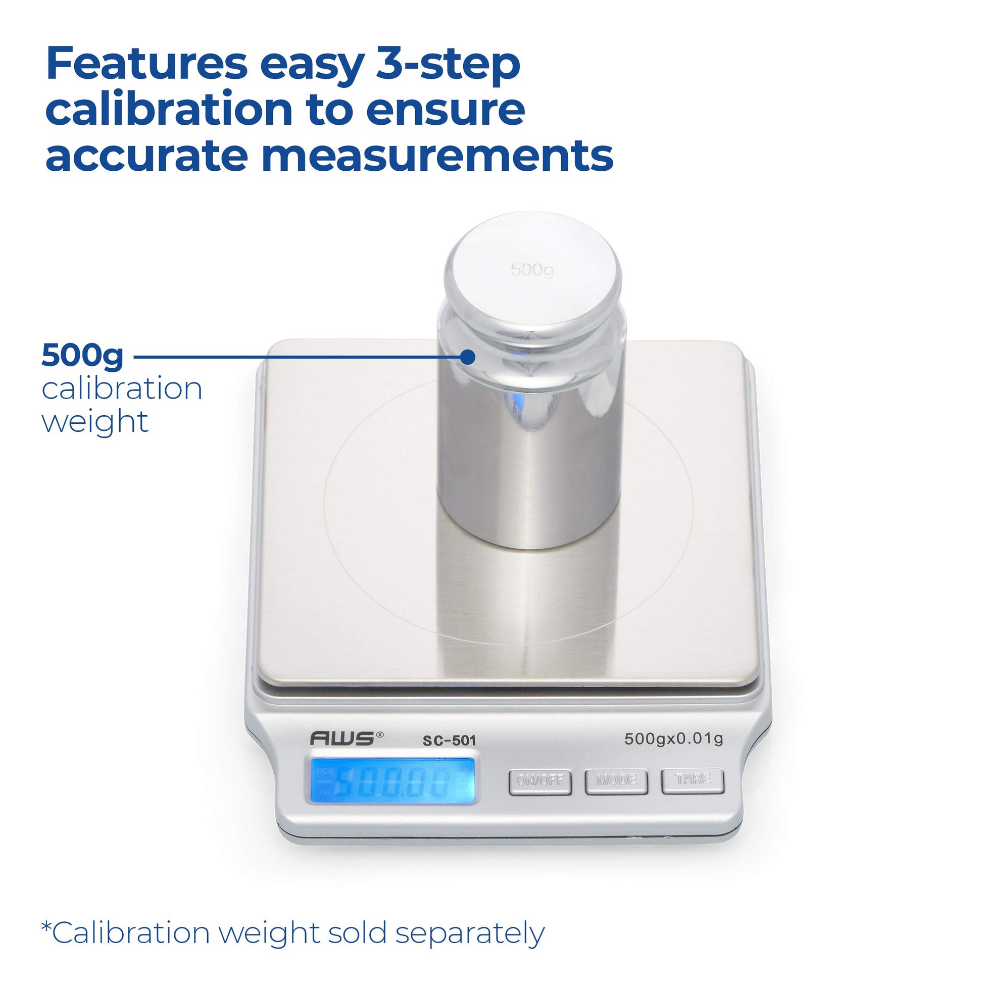 American Weigh AMW-SC-501 Digital Pocket Scale, 500 by 0.01 G