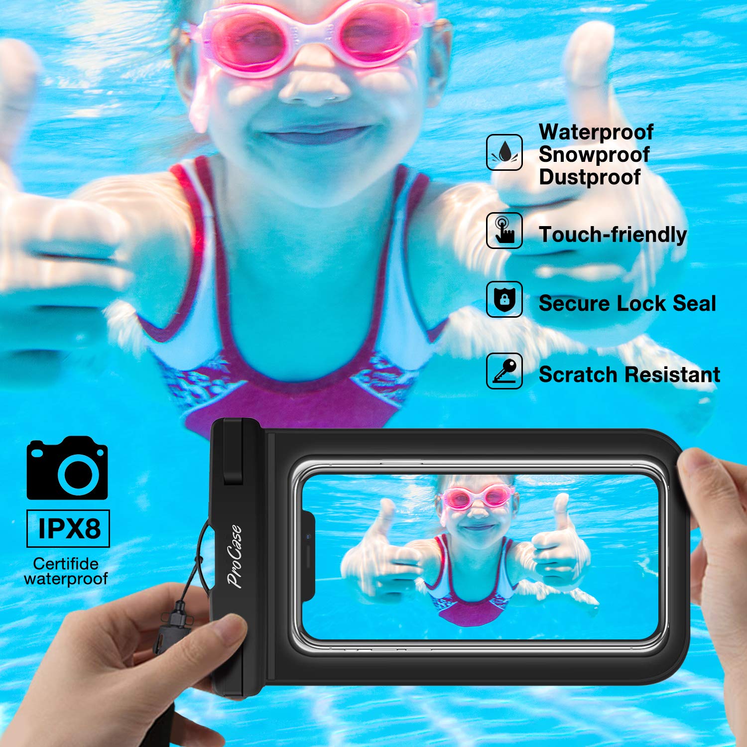 Fundas Impermeables para Celular ProCase MixOscuro Universal hasta 7"