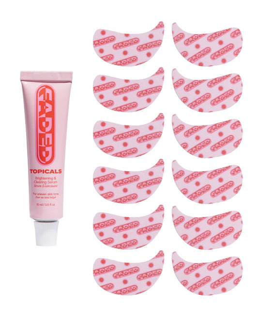 Topicals- Kit de inicio Faded, paquete iluminador y aclarador: suero Faded para manchas oscuras (0,5 oz) y Faded