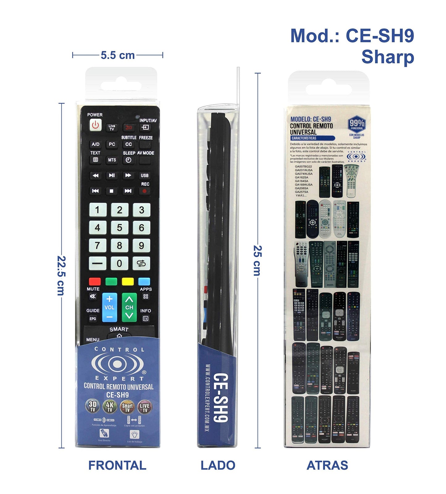 Control Remoto Universal para Pantallas Sharp/Smart TV/Led/Netflix/Youtube