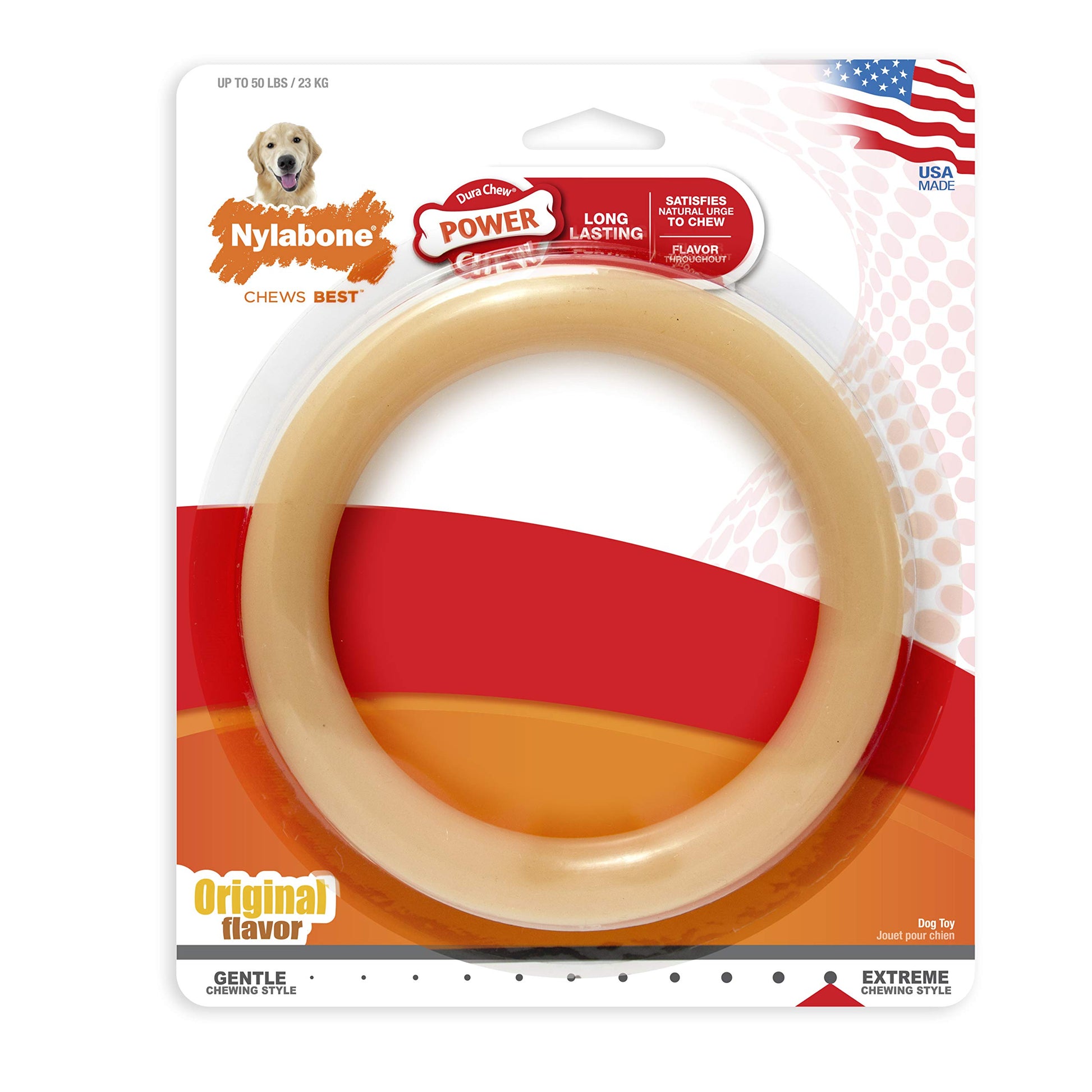 Juguete Masticable para Perro Nylabone Sabor Original Giant Ring Bone