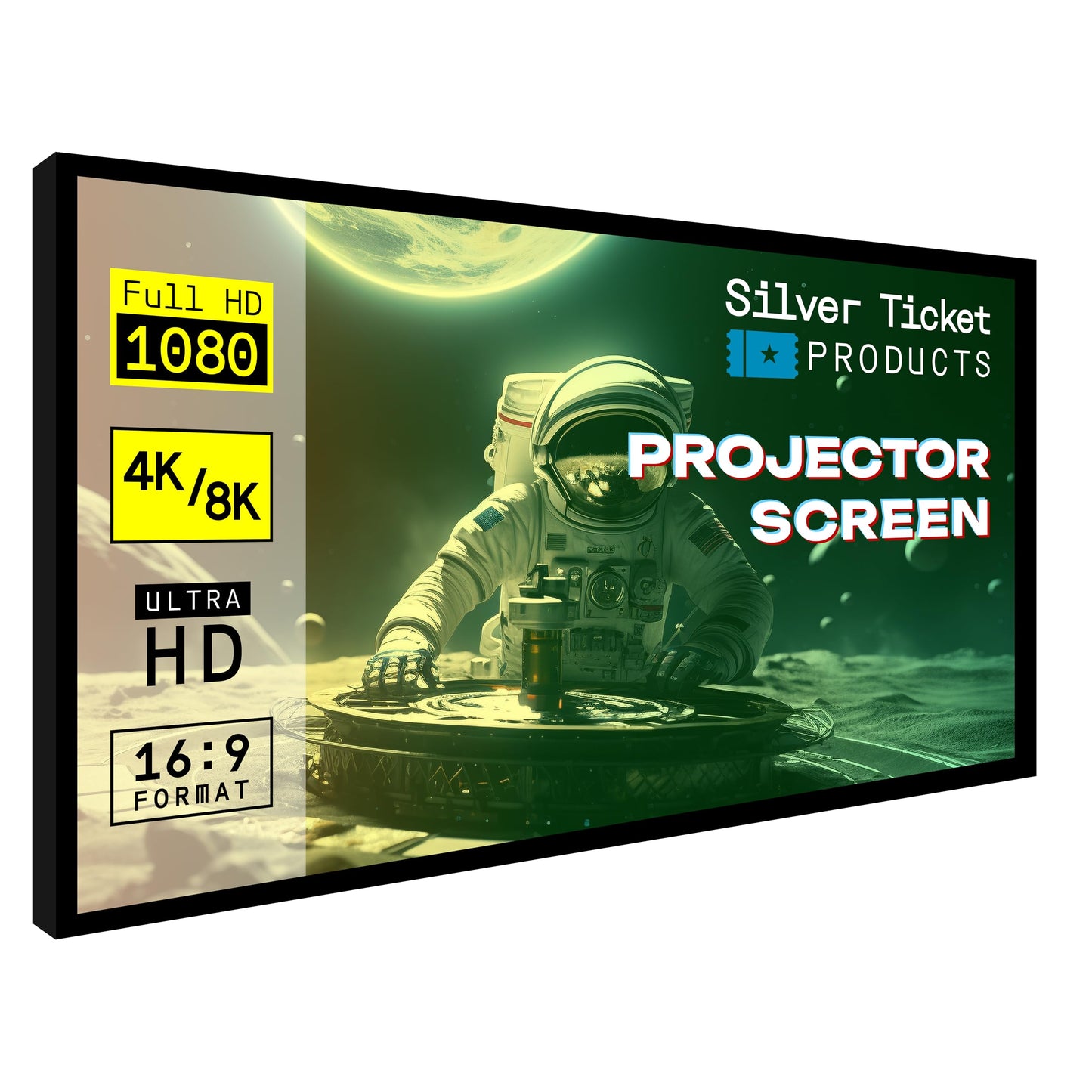 Marco Fijo Silver Ticket Products Gris Cine en Casa 106 Pulgadas 16:9 Ultra HD HDR 3D