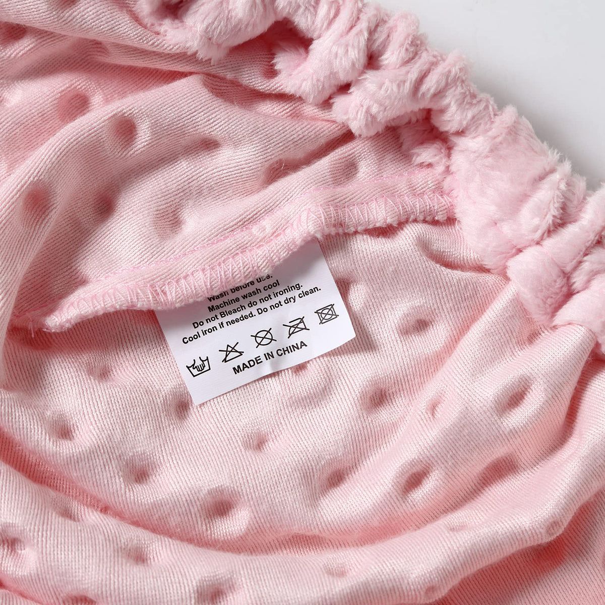 Funda para cambiador de pañales súper suave con lunares de visón transpirable para bebé niño y niña (rosa claro)