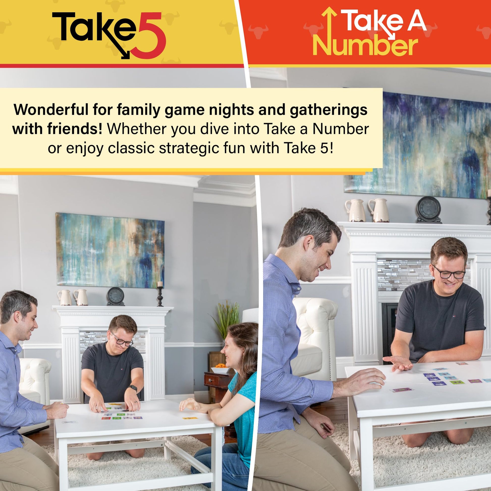 AMIGO Games Take 5 & Take a Number – Two Complete Games in One – Take 5 is The Classic 6 Nimmt & Take a Number también se Conoce como X Nimmt. - Juegos de Cartas clásicos para niños y Adultos de 8
