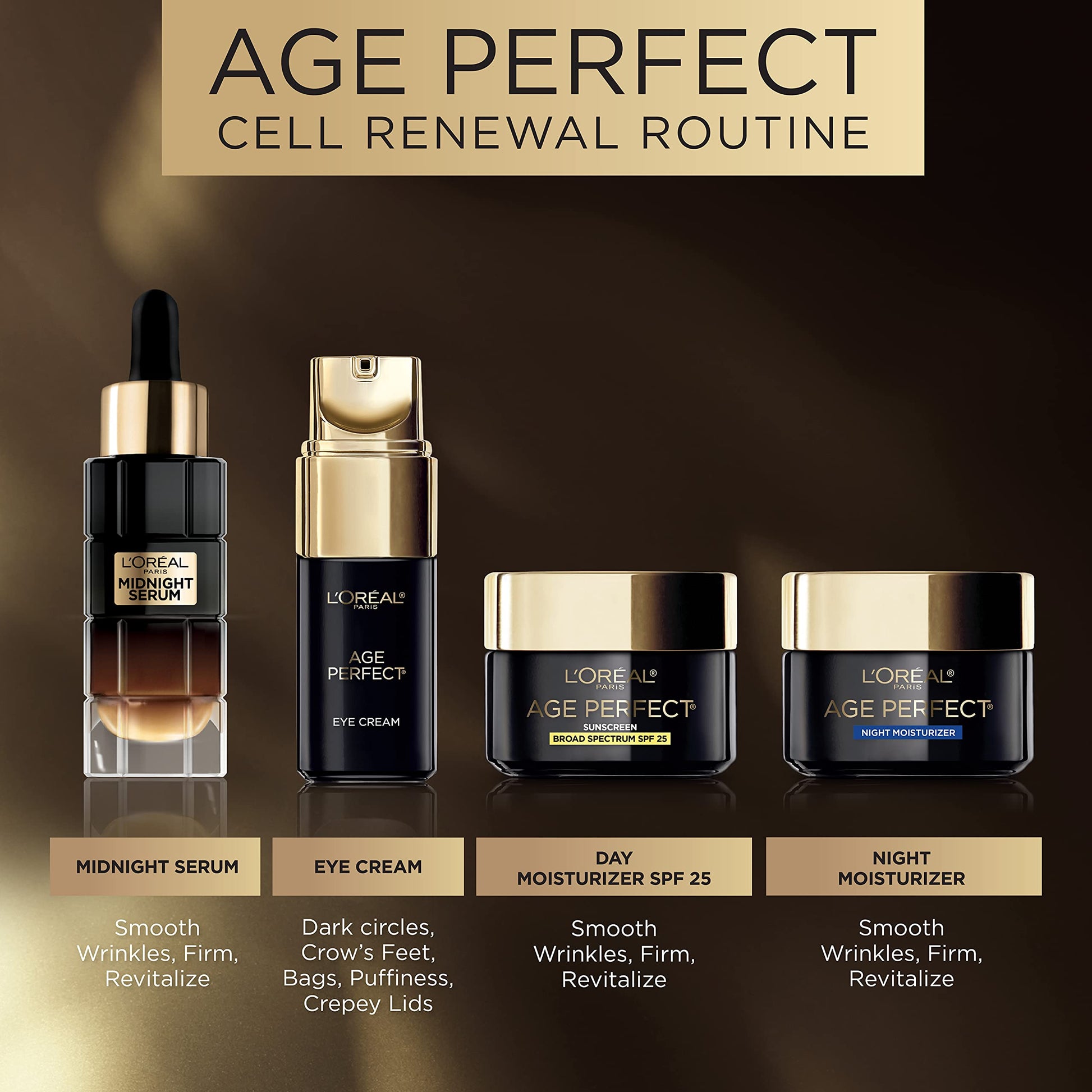 L'Oreal Paris Age Perfect Cell Renewal Anti-Aging Day Moisturizer SPF 25, Antioxidant Recovery Complex, Smooth Wrinkles, Firmer, Radiant, Younger Looking Skin, Dermatologist Tested, 1.7 Oz