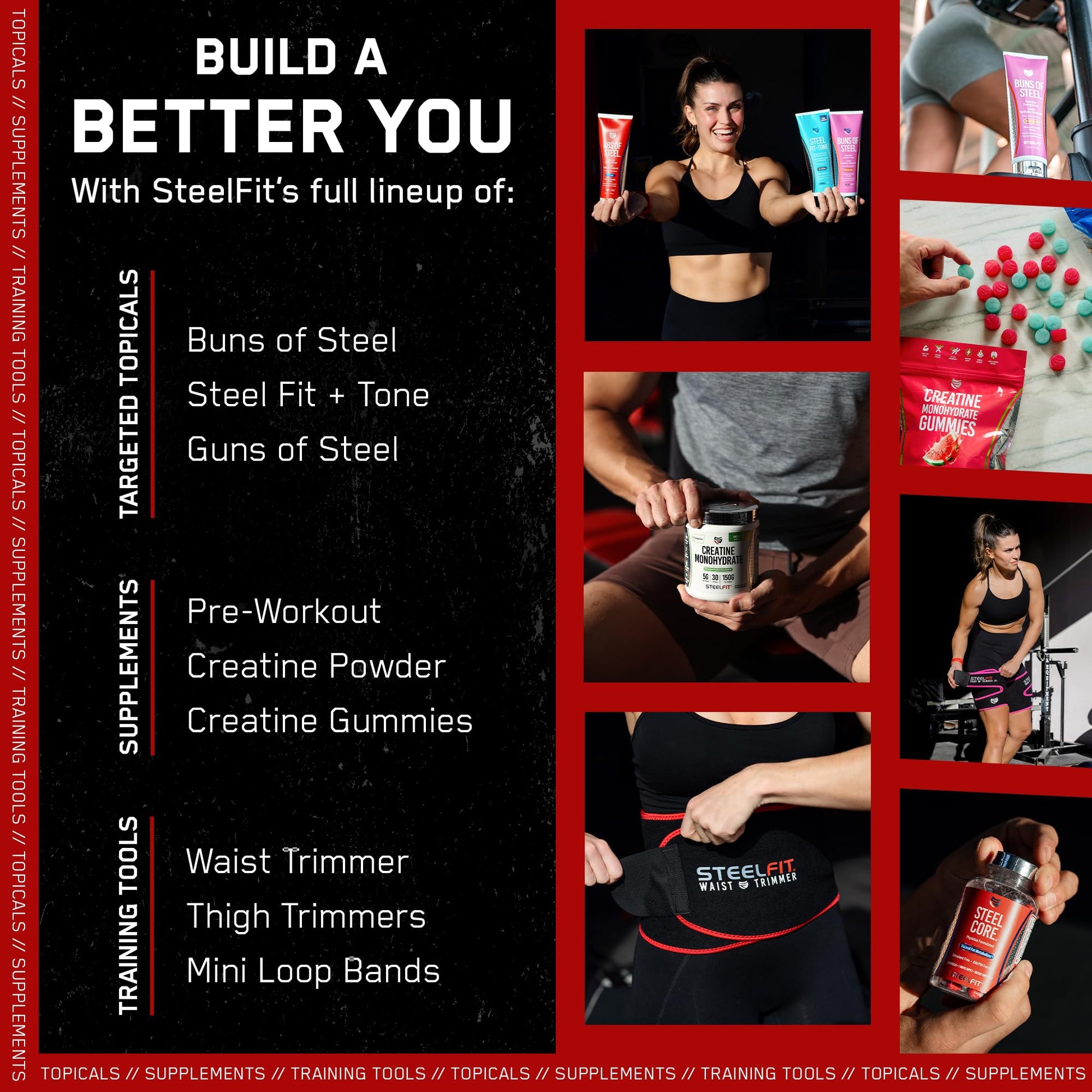 SteelFit Abs of Steel Maximum Definition Cream with 5% Coaxel, 8 fl oz (237ml).