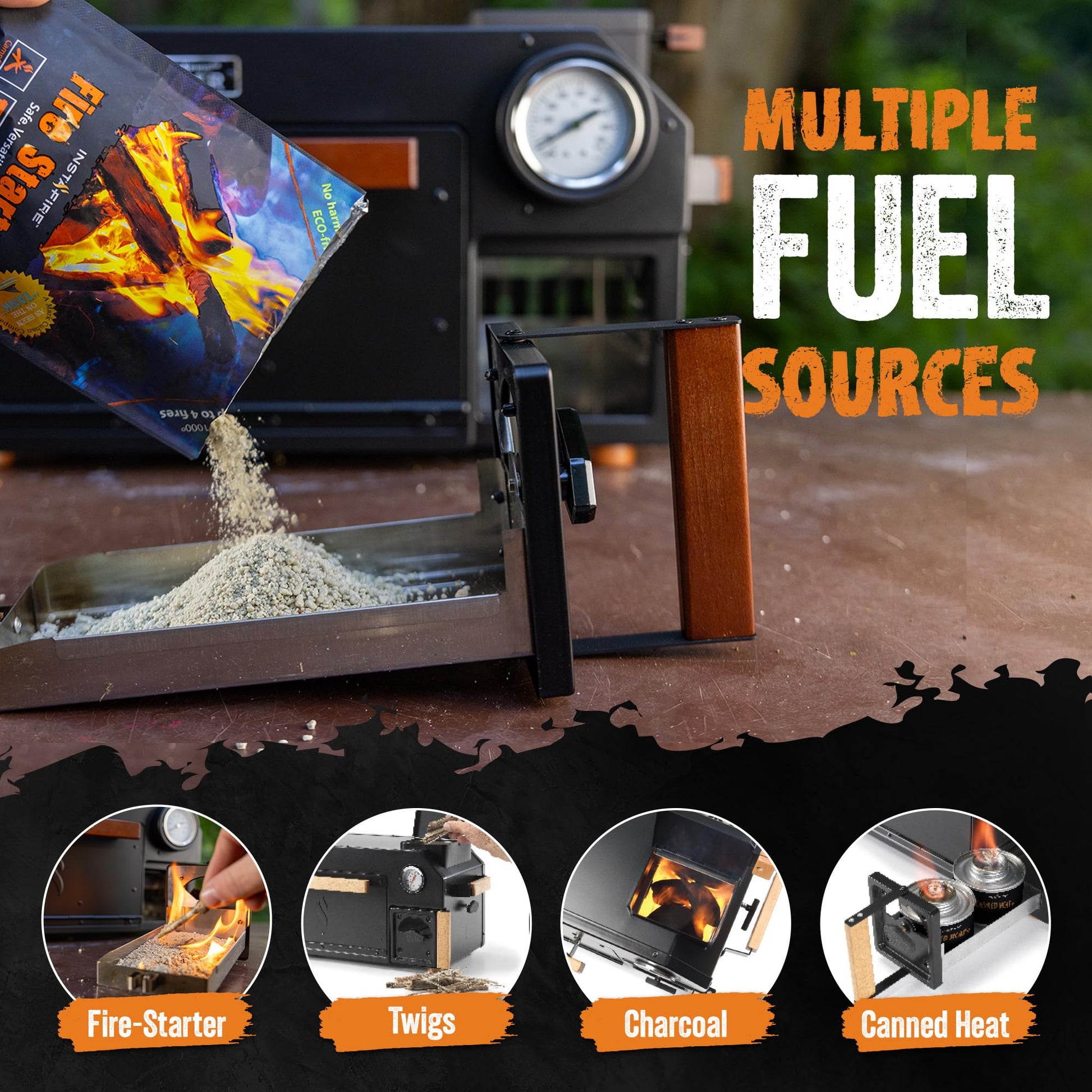 InstaFire Ember Oven (compacto, fuera de la red, camping, emergencia)