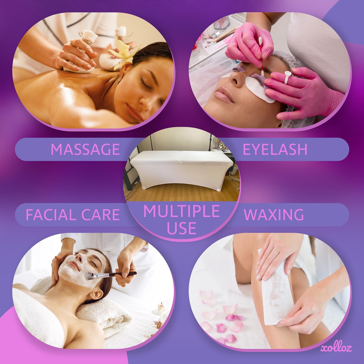 Cubierta para Cama Spa TopBuy Blanca para Mesa de Extensión de Pestañas