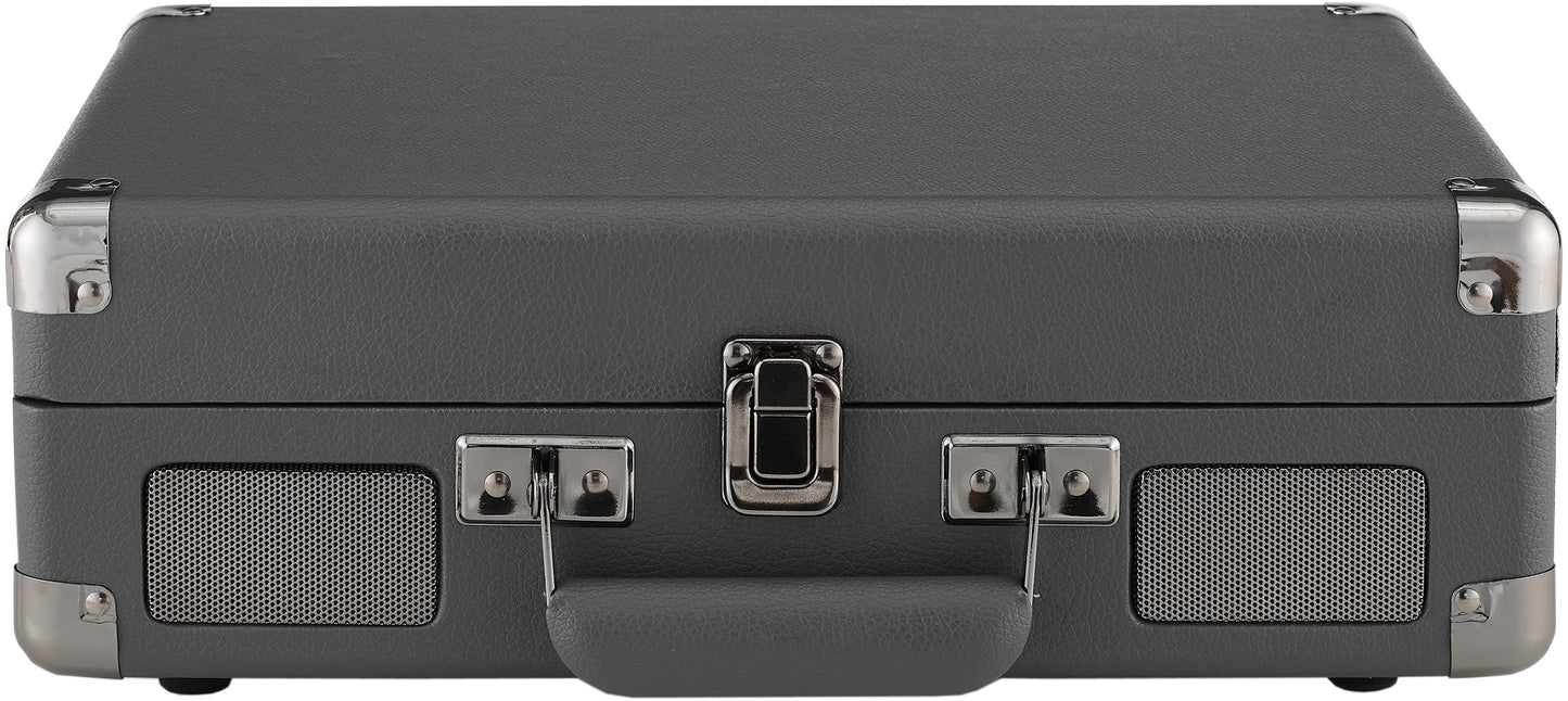 Crosley CR8005F-SG Cruiser Plus Vintage 3-Speed Bluetooth in/out Suitcase Turntable, Slate
