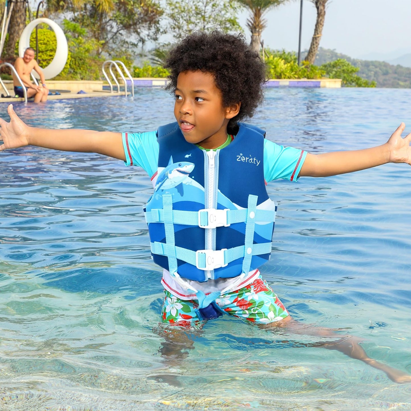 Chaleco de Natación Zeraty Neopreno Azul con Correas de Seguridad Ajustables para Niños y Niñas