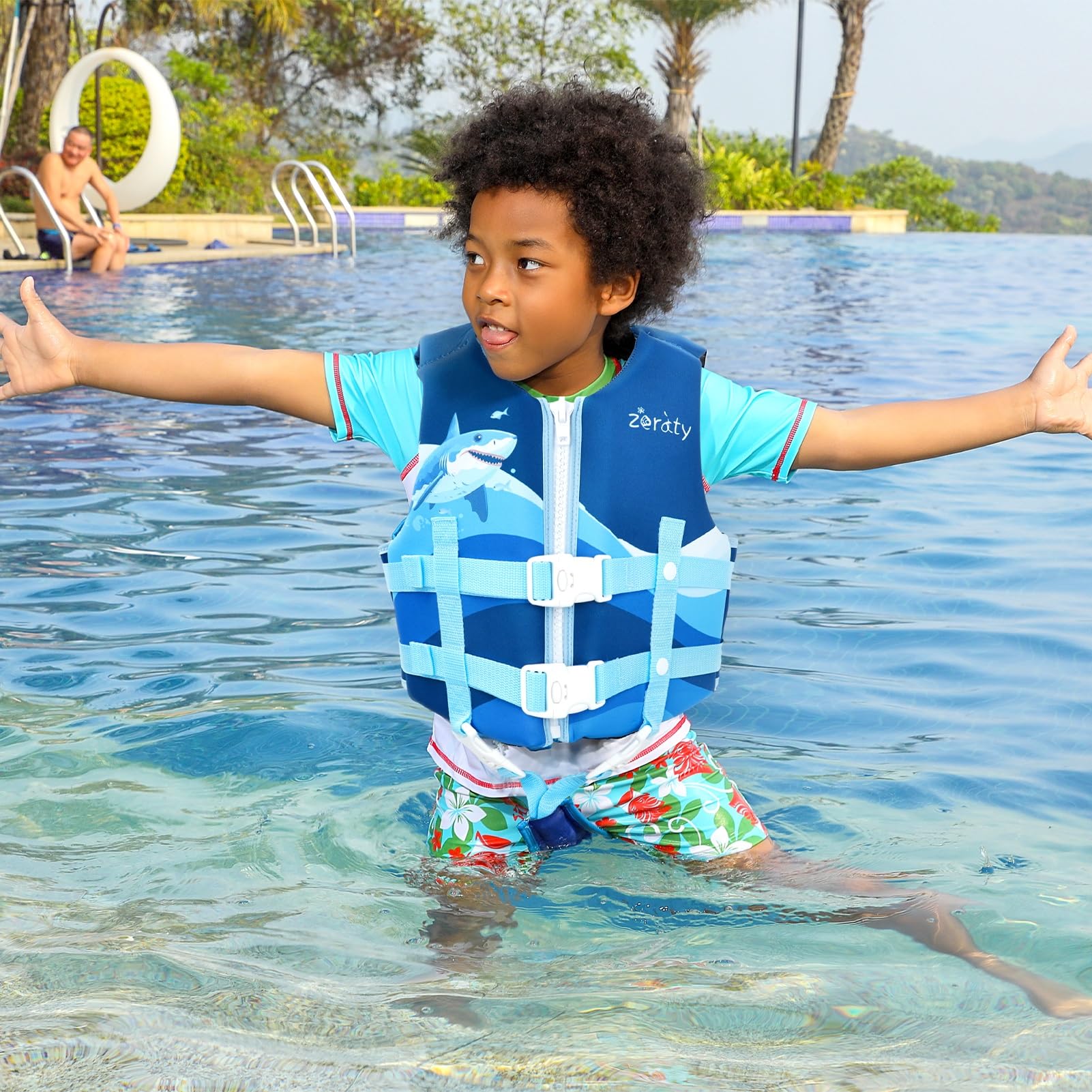 Chaleco de Natación Zeraty Neopreno Azul con Correas de Seguridad Ajustables para Niños y Niñas