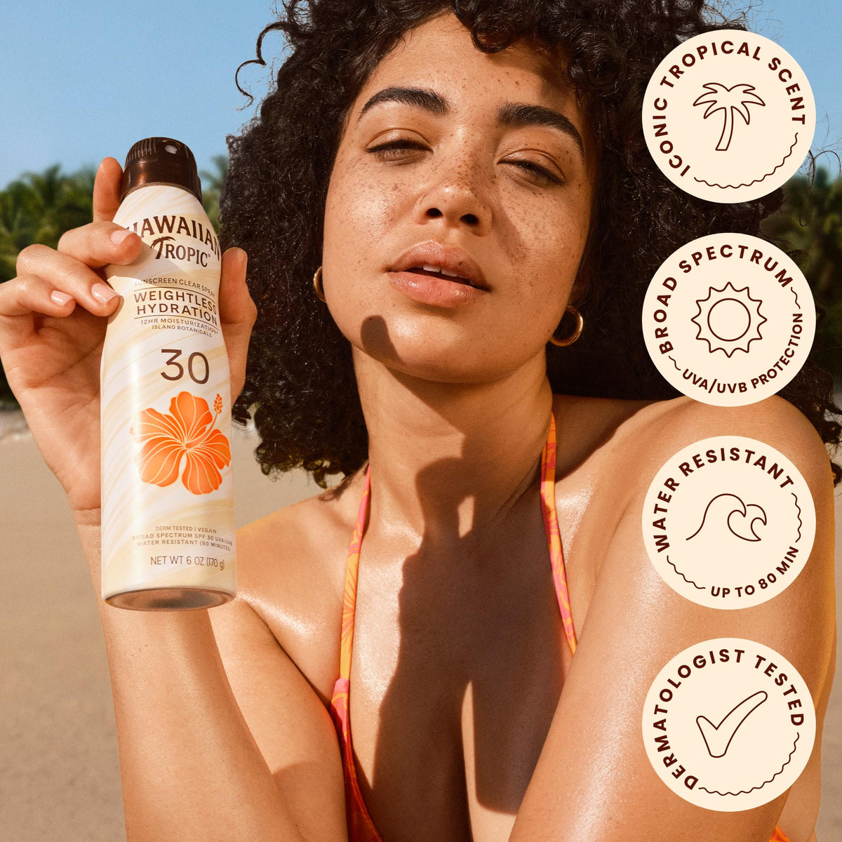 Hawaiian Tropic Silk Hydration Weightless Sunscreen Spray, SPF 30, 6oz - Twin Pack