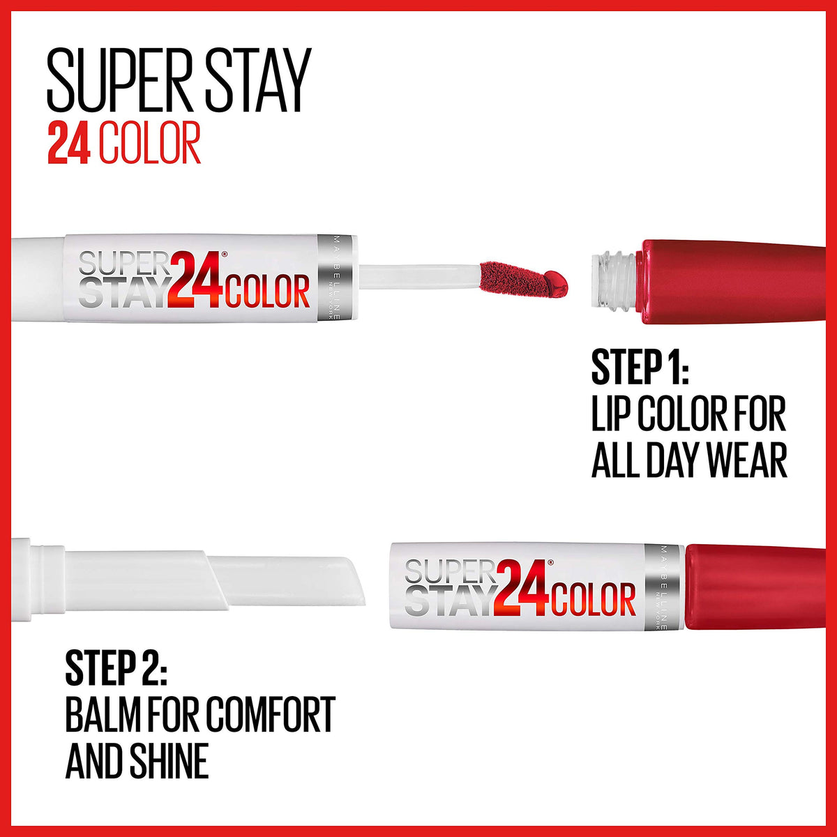 Maybelline New York SuperStay 24 2-Step Liquid Lipstick Makeup, 24/7 Fuschia, 1 kit