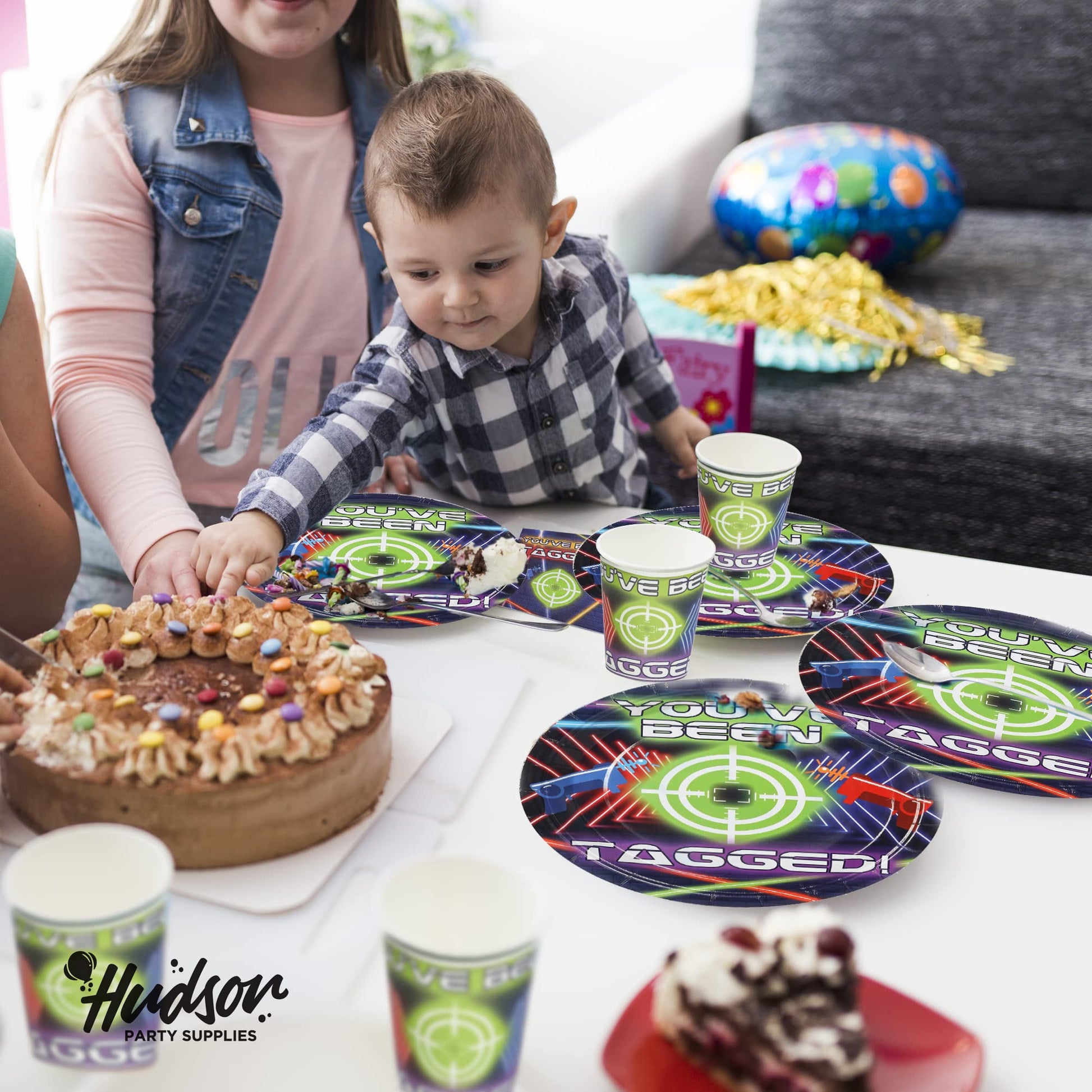 Suministros de Fiesta de Cumpleaños con Etiqueta Láser para Niños y Niñas