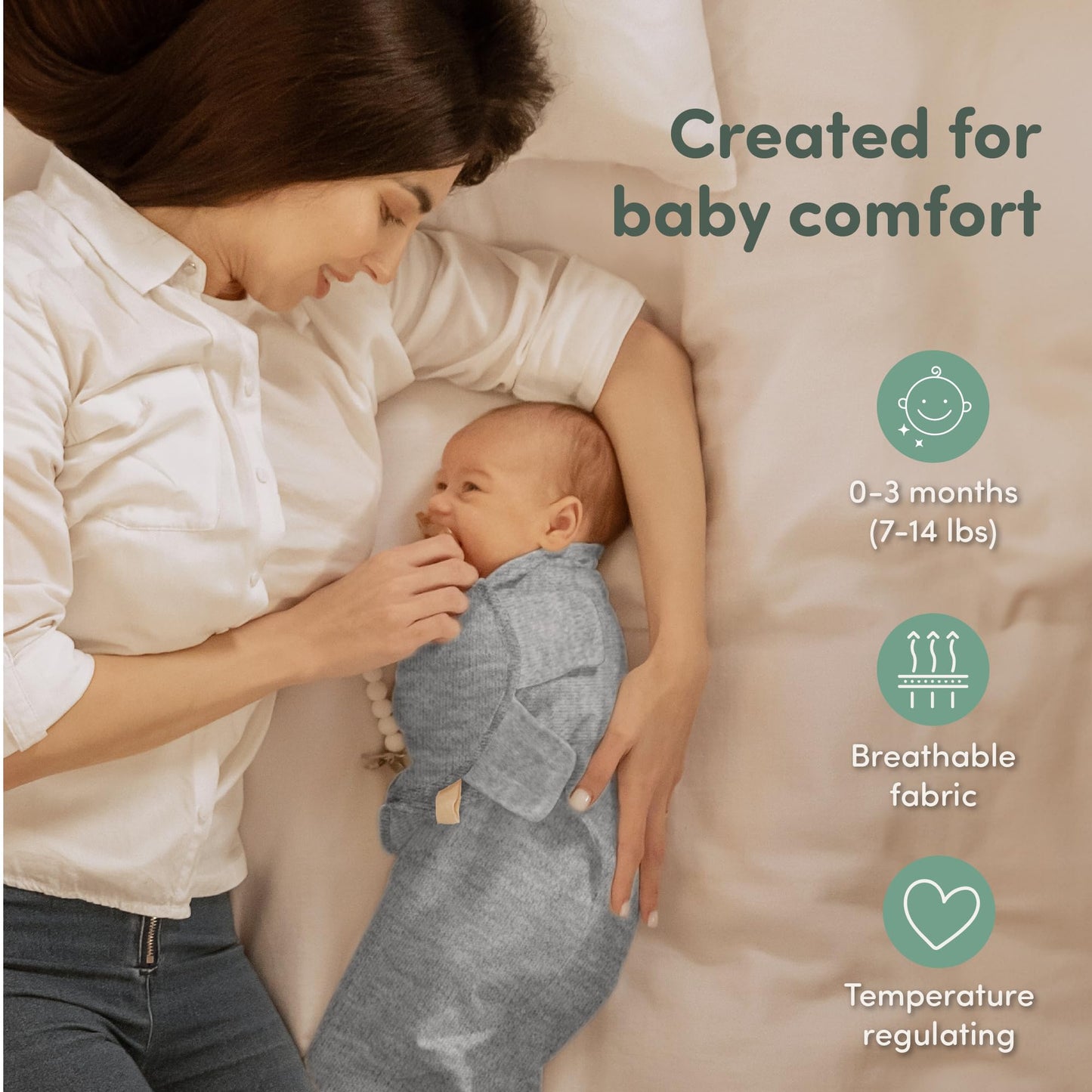 Sweety Fox - Paquete de 3 pañales orgánicos para bebés – pañales para recién nacidos, bebés de 0 a 3 meses, bebés, niños, mantas suaves y cómodas para bebés recién nacidos (niebla)