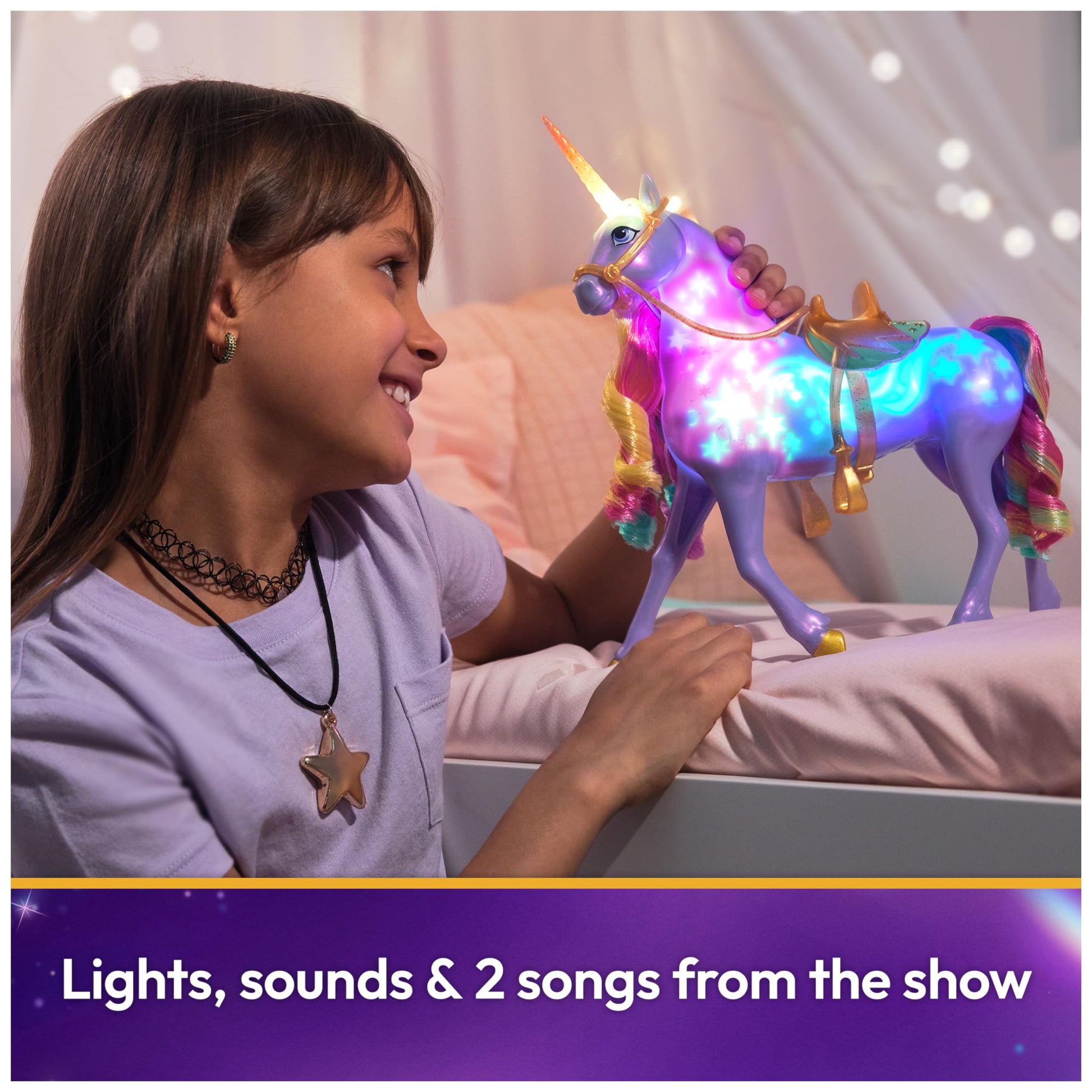 Juguete Unicornio Unicorn Academy Rainbow con Luces y Sonidos para Niñas