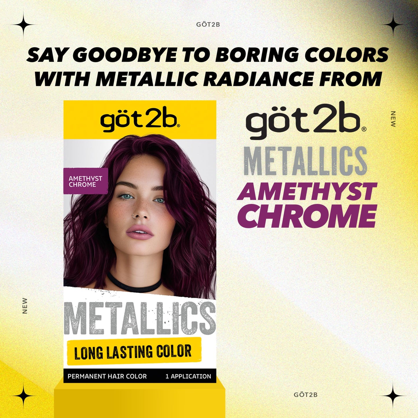 Got2B - Tinte permanente metálico para el cabello, M69, cromo amatista