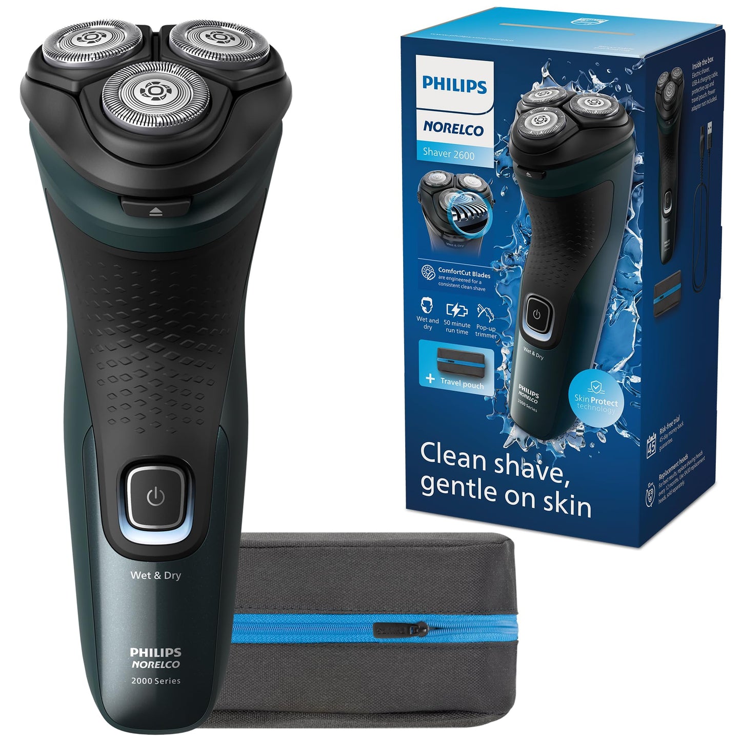 Philips Norelco X3052/91 - Afeitadora eléctrica de batería recargable con recortadora desplegable