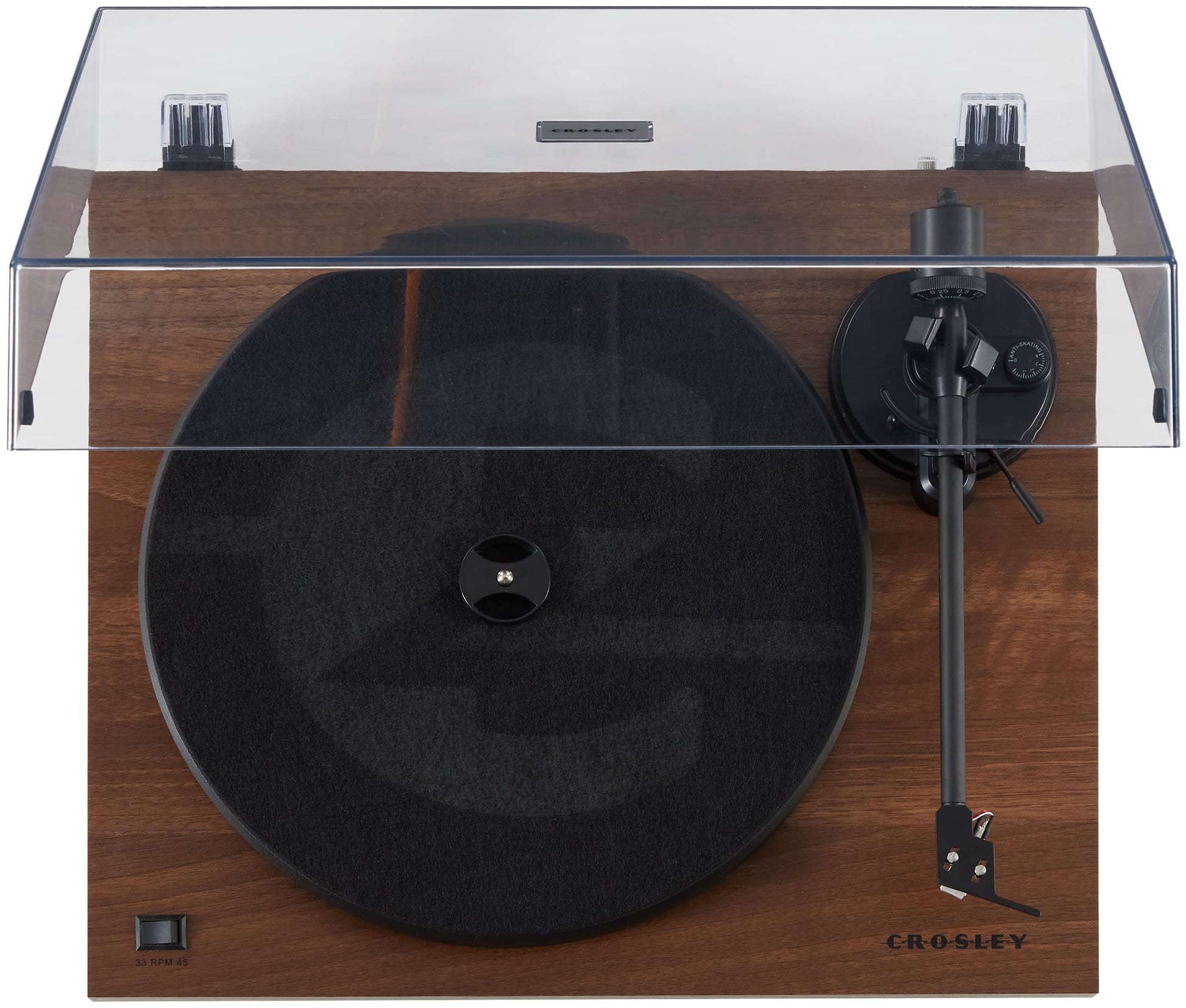 Crosley Tocadiscos Bluetooth C6B-WA con transmisión por Correa con Brazo de Tono Ajustable, Nogal