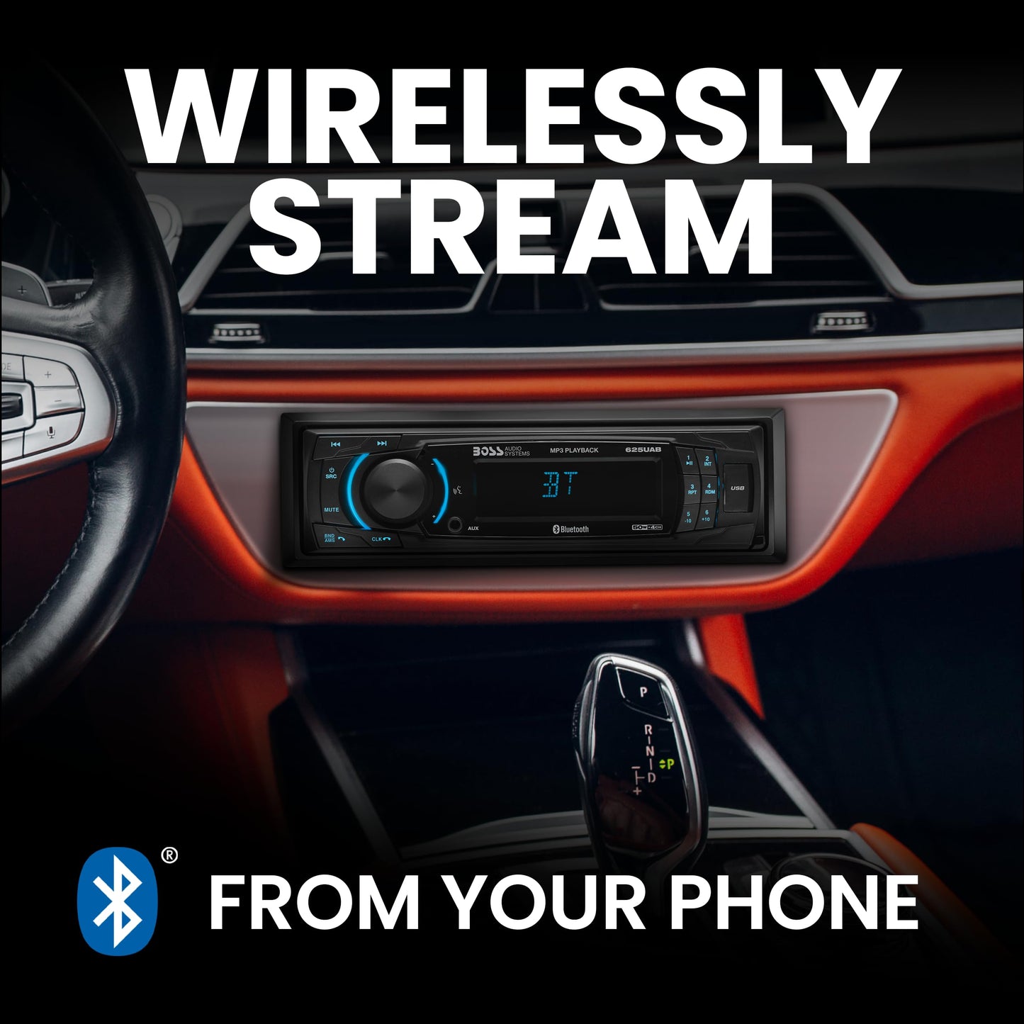 Boss Audio Systems Receptor de Radio de Estado sólido Am/FM con Bluetooth y MP3